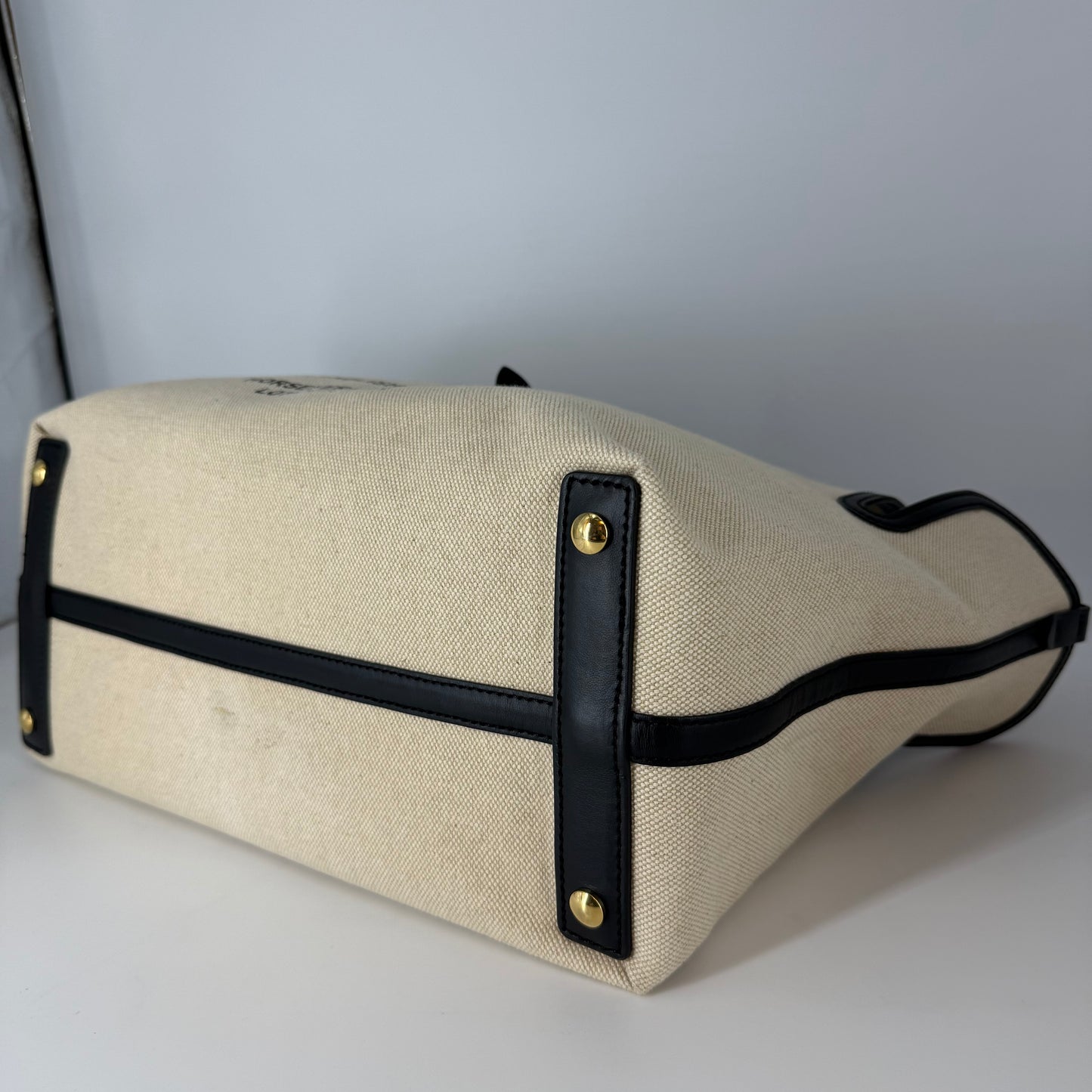 BURBERRY Canvas Tote Bag with Interior Pouch