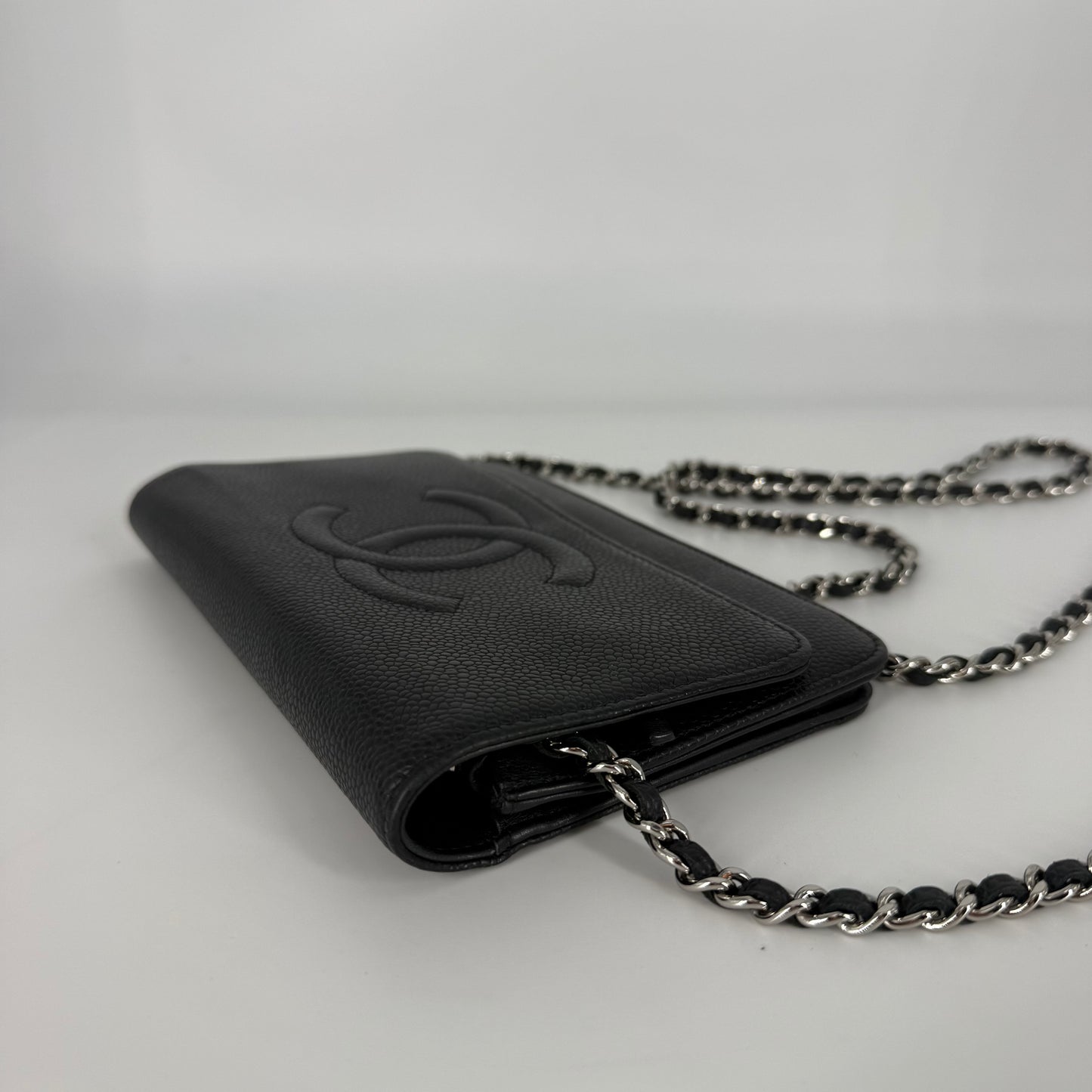 CHANEL Classic Wallet on Chain (WOC) Black Caviar Leather