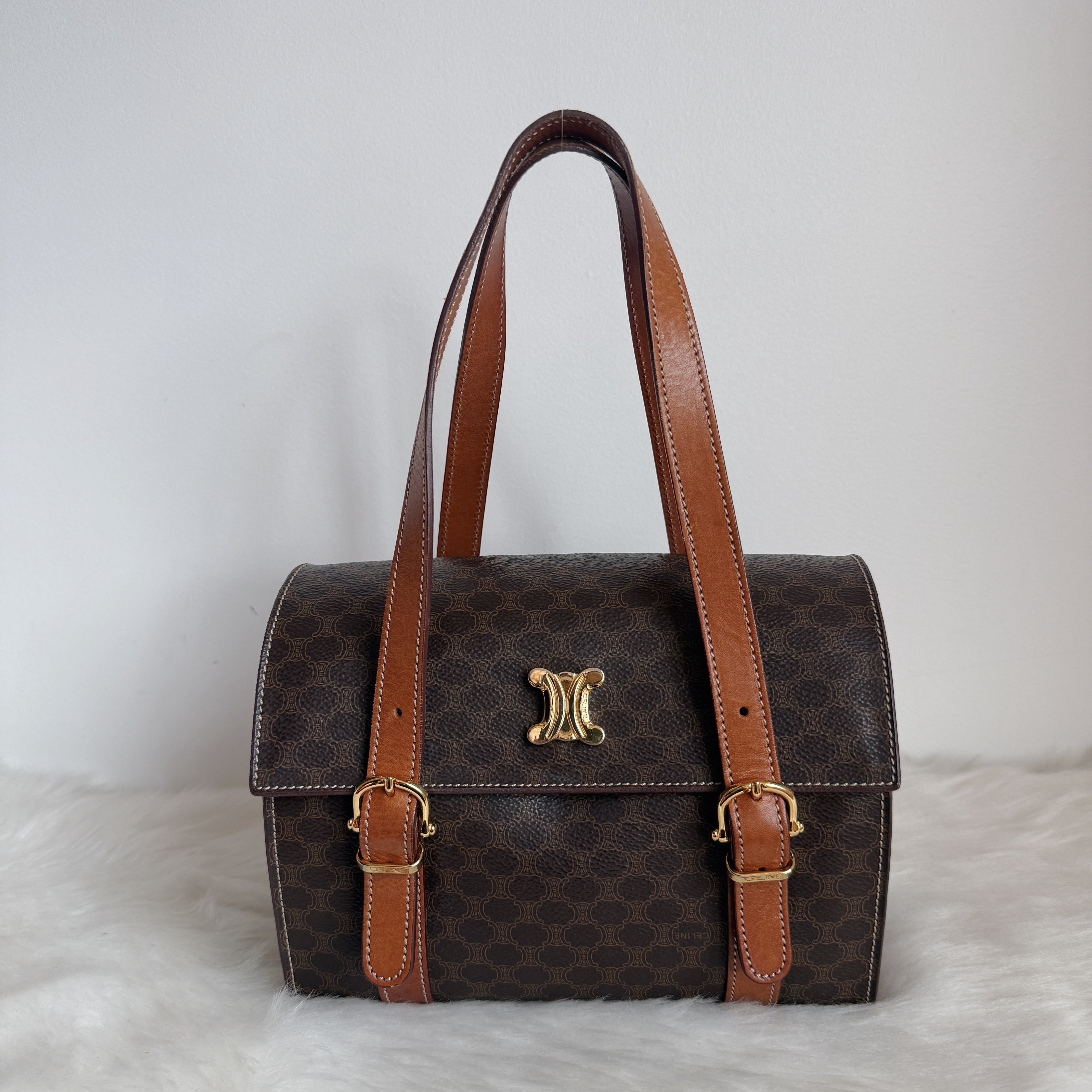 Macadam Triomphe Shoulder Bag — Brown