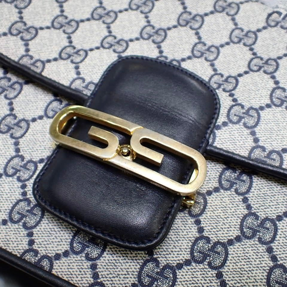 Navy GG Web Crossbody
