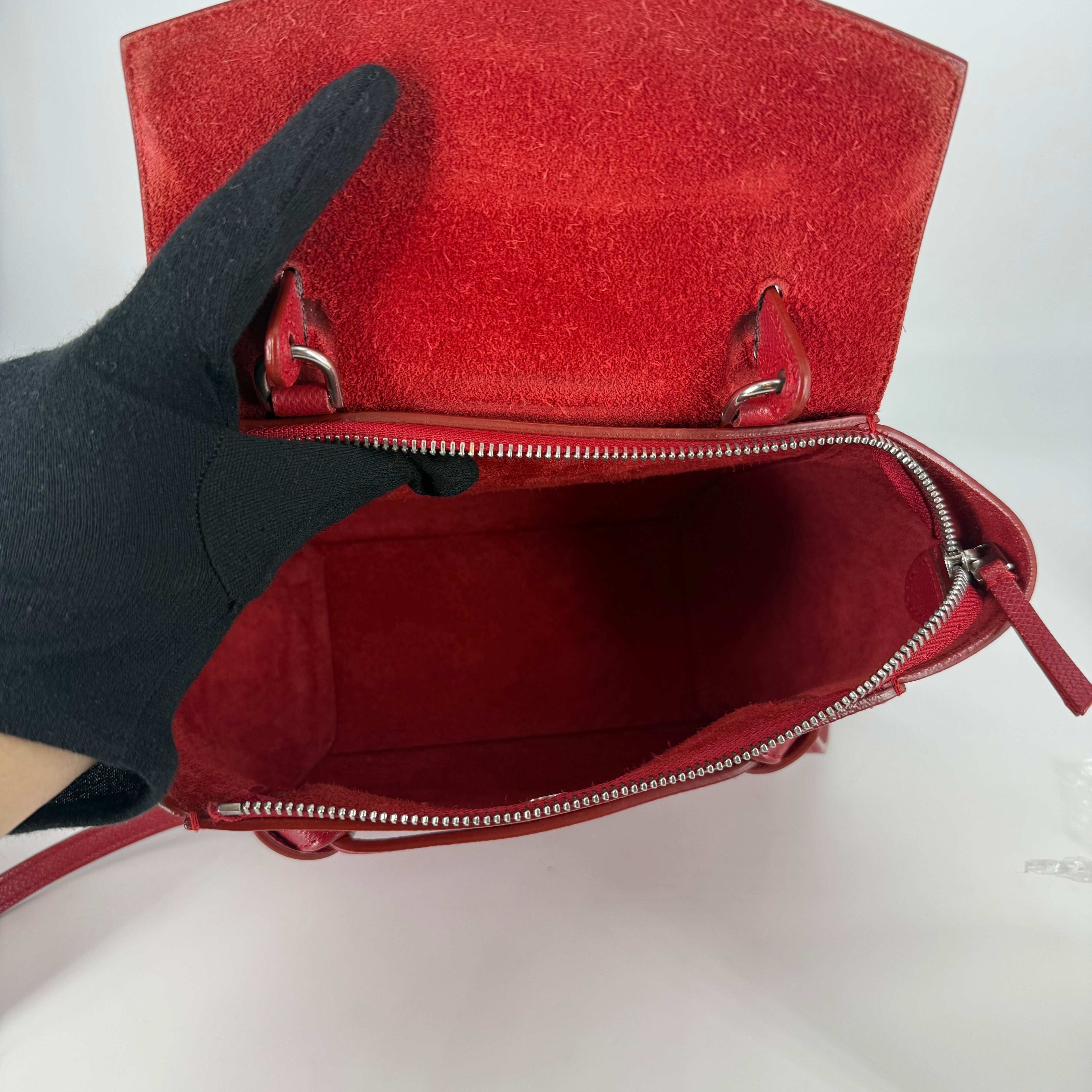 Nano Belt Red Crossbody Bag