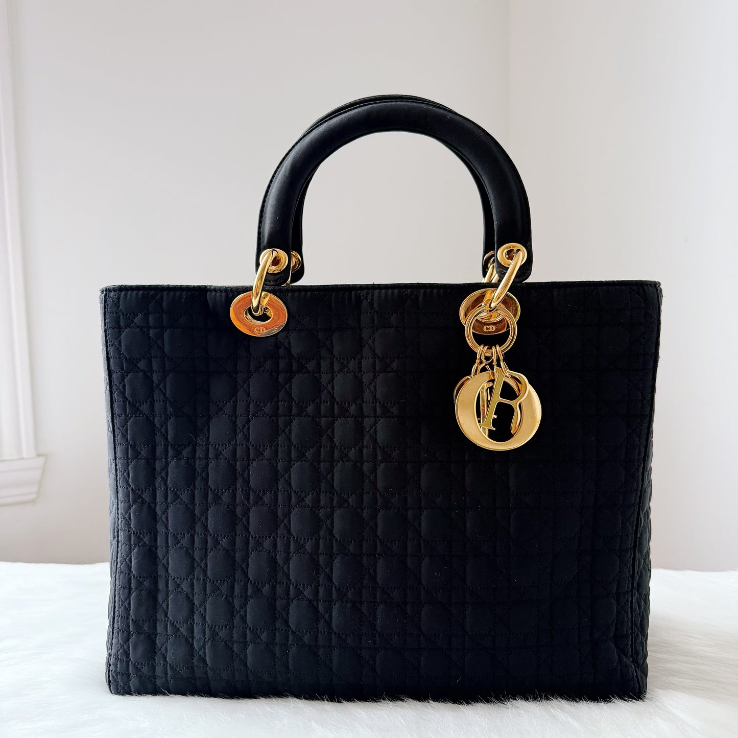 LADY DIOR Large – Black Nylon