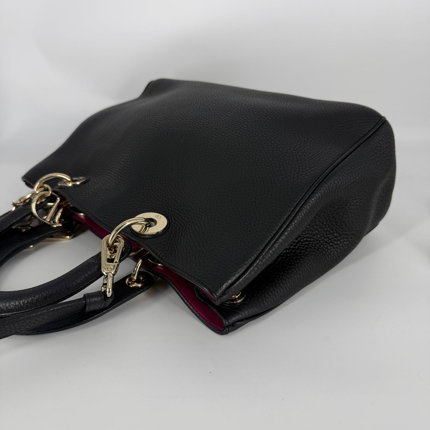 CHRISTIAN DIOR Diorissimo – Grained Leather - Black