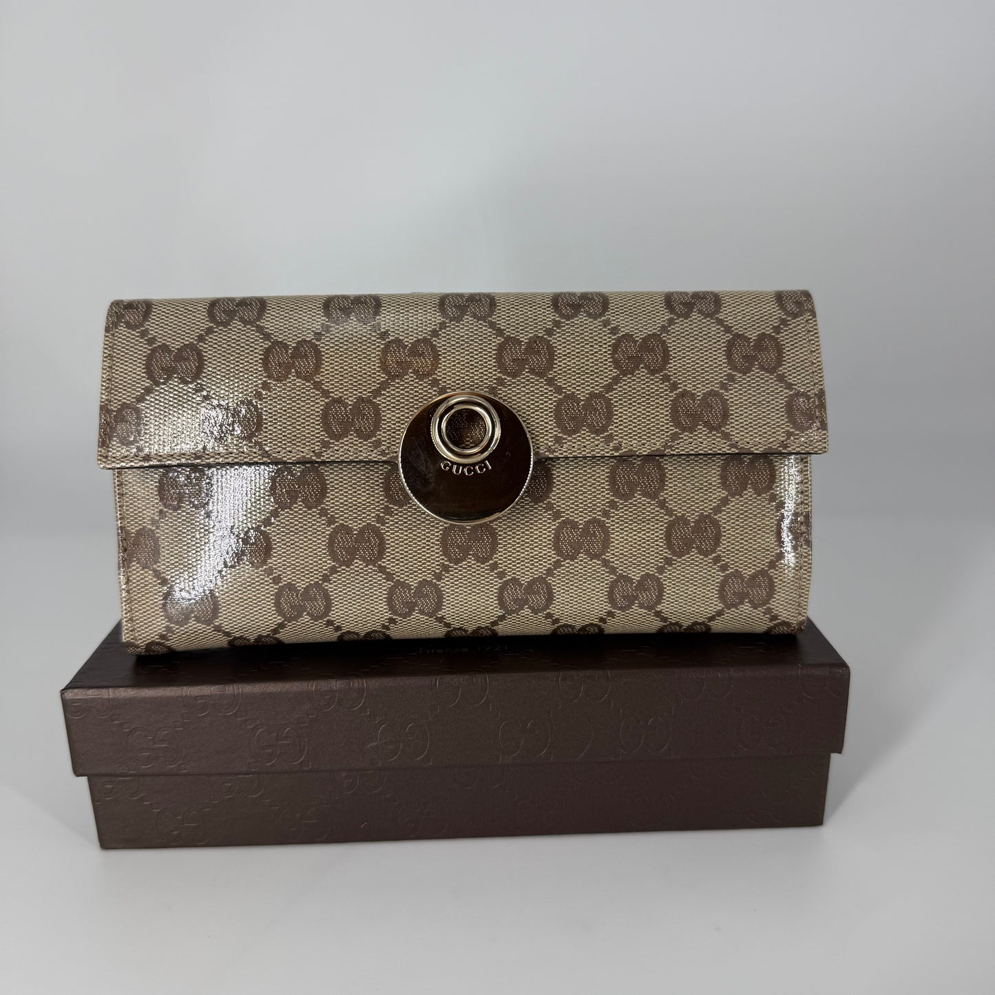 GUCCI GG Canvas Continental Flap Wallet