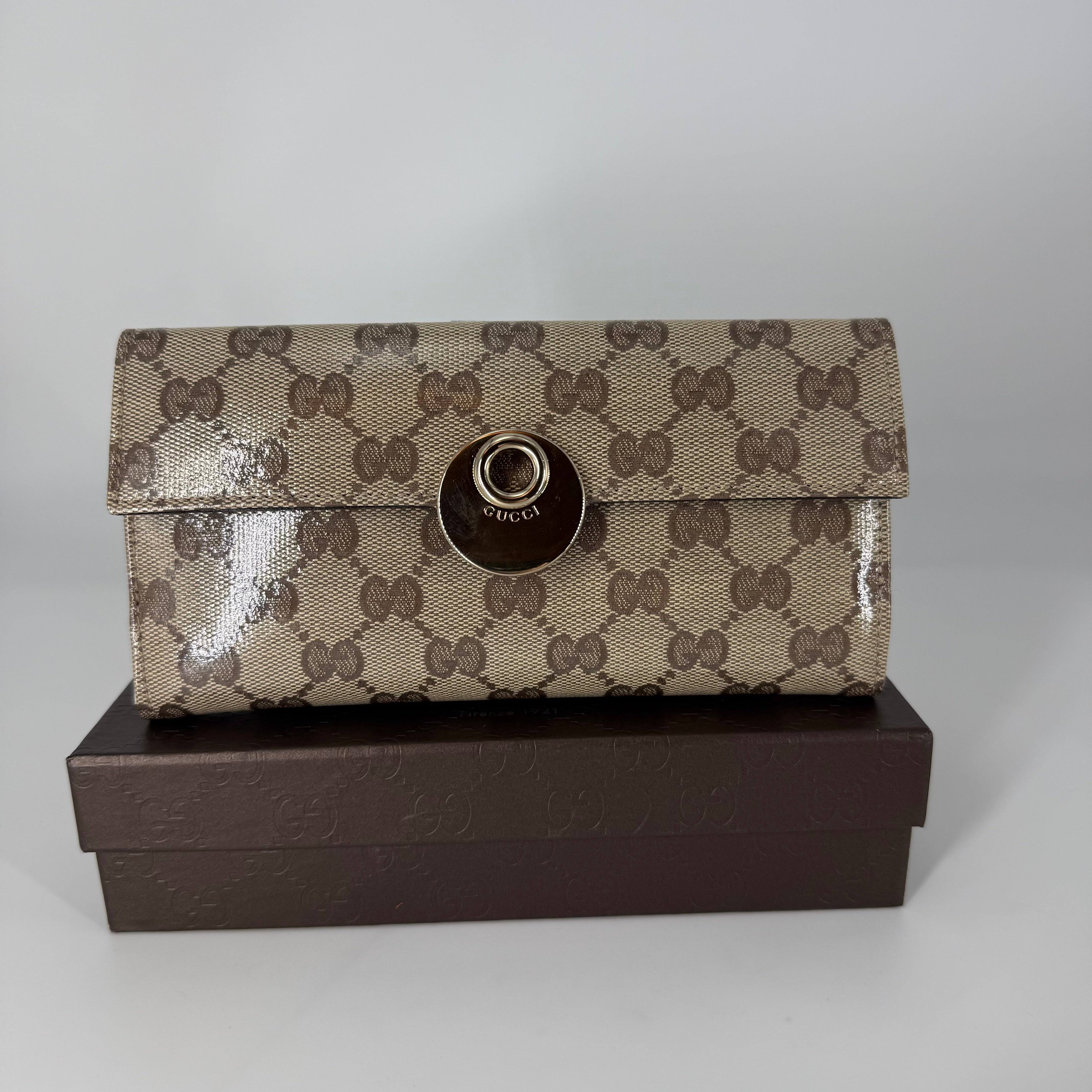 GG Canvas Continental Flap Wallet