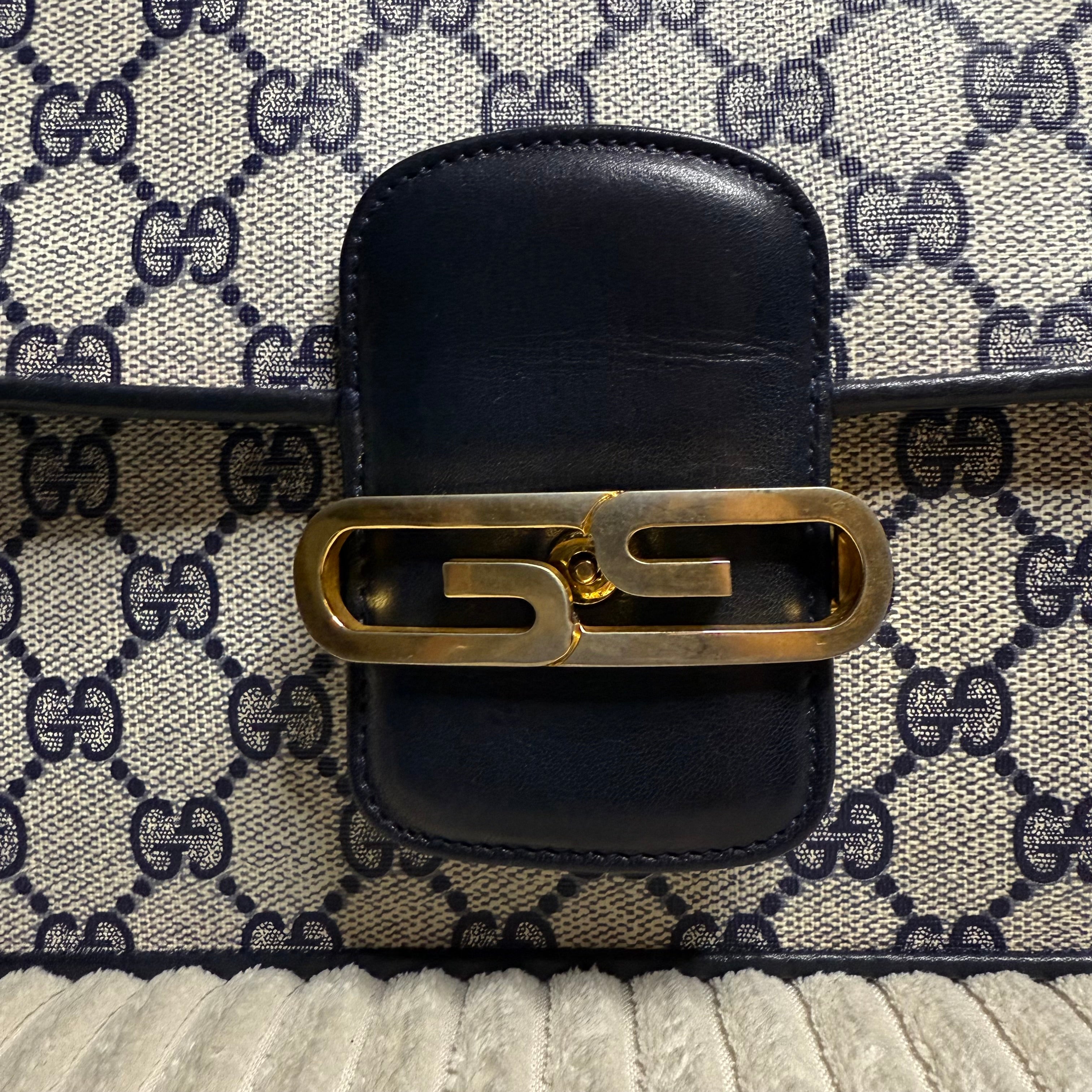 Navy GG Web Crossbody