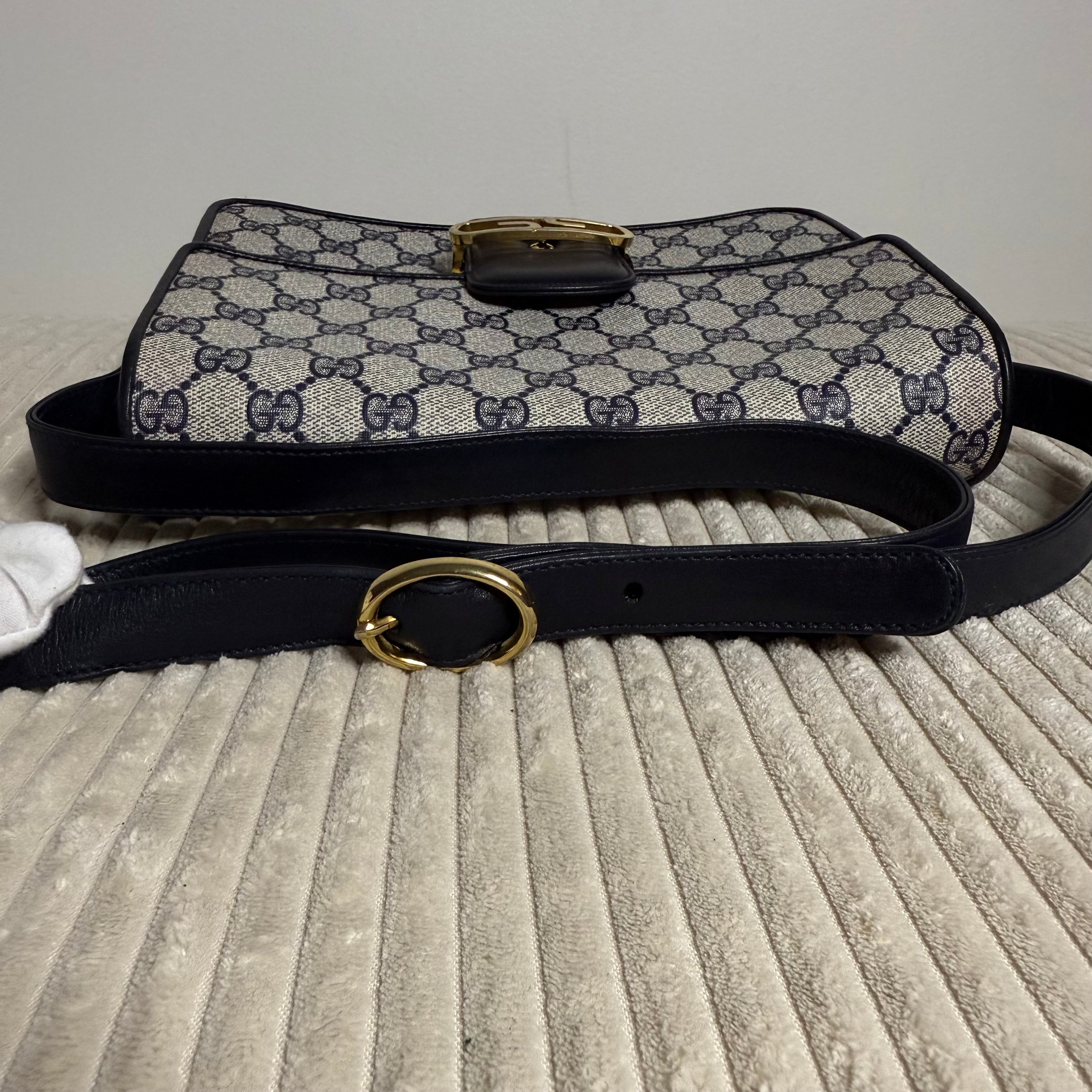 Navy GG Web Crossbody