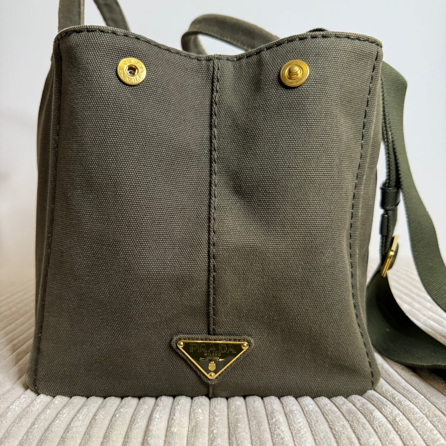 Prada Large Canapa Tote Bag