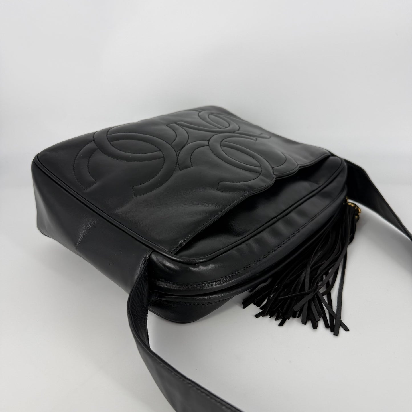 CHANEL Vintage Triple CC 24-Karat Gold Camera Bag