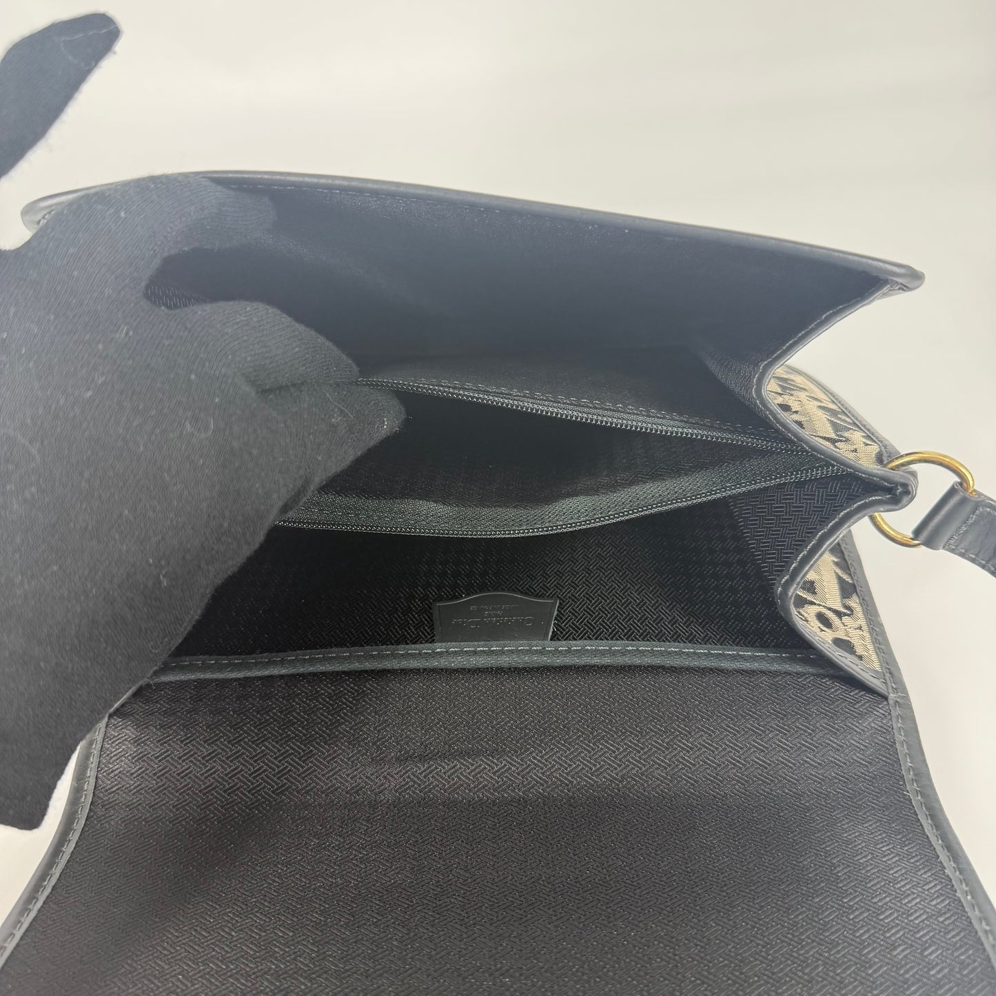 CHRISTIAN DIOR Oblique Canvas Flap Crossbody Bag