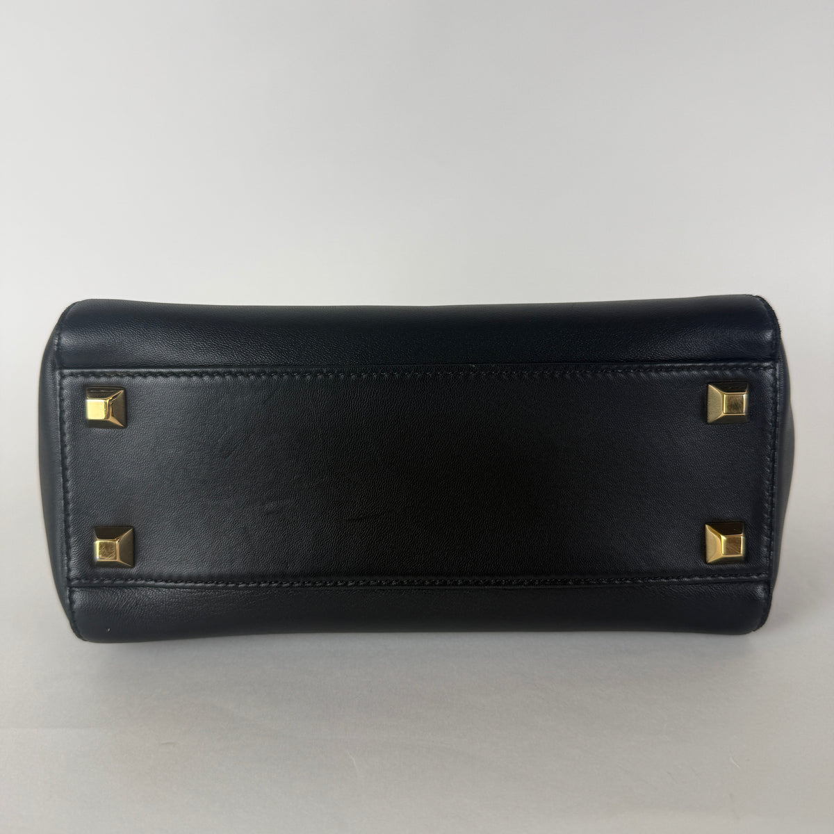 Peekaboo Mini — Black Leather — Gold-Tone Studded Strap