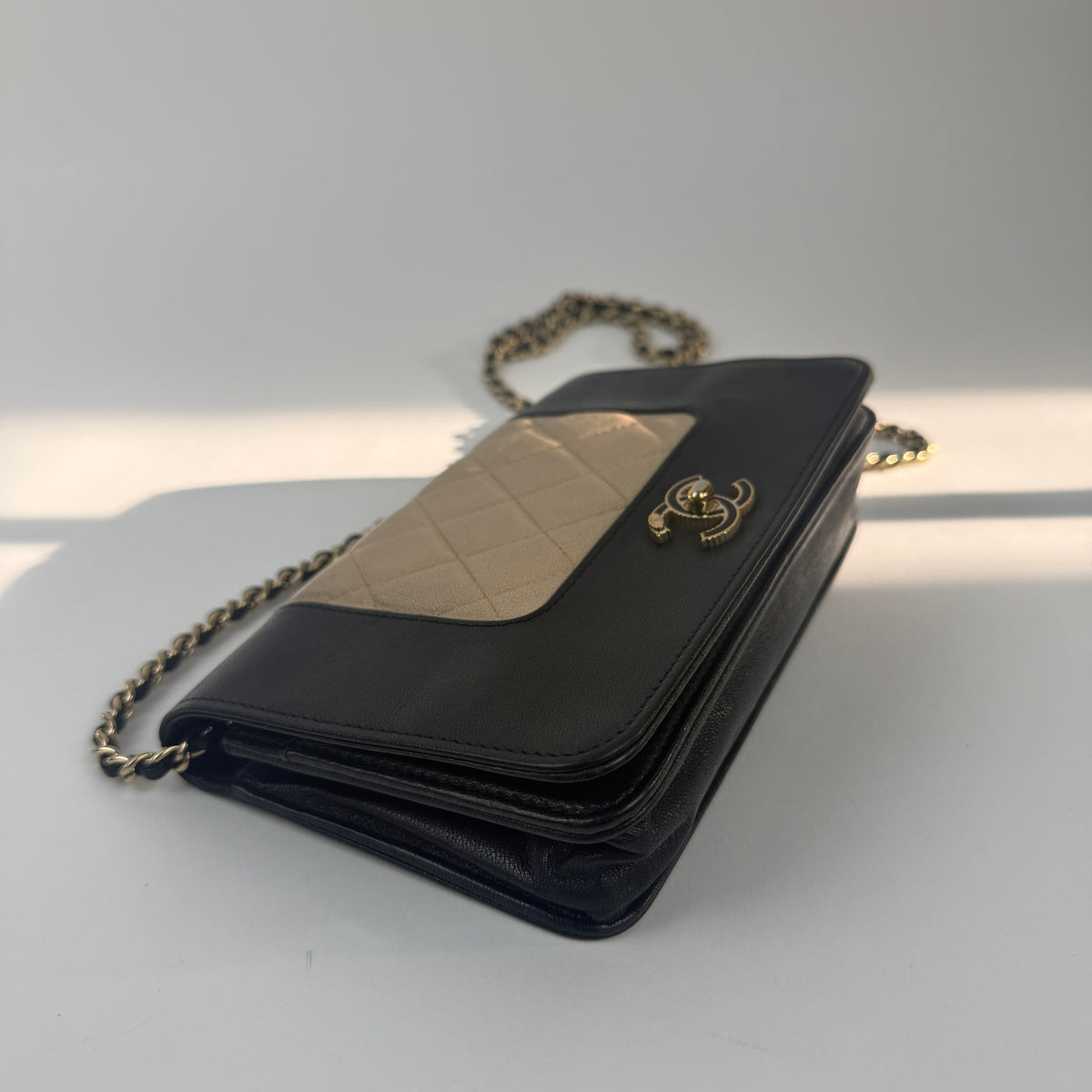 Wallet on Chain — Cruise Collection — Two-Tone Lambskin Leather — Gold-Tone Hardwares