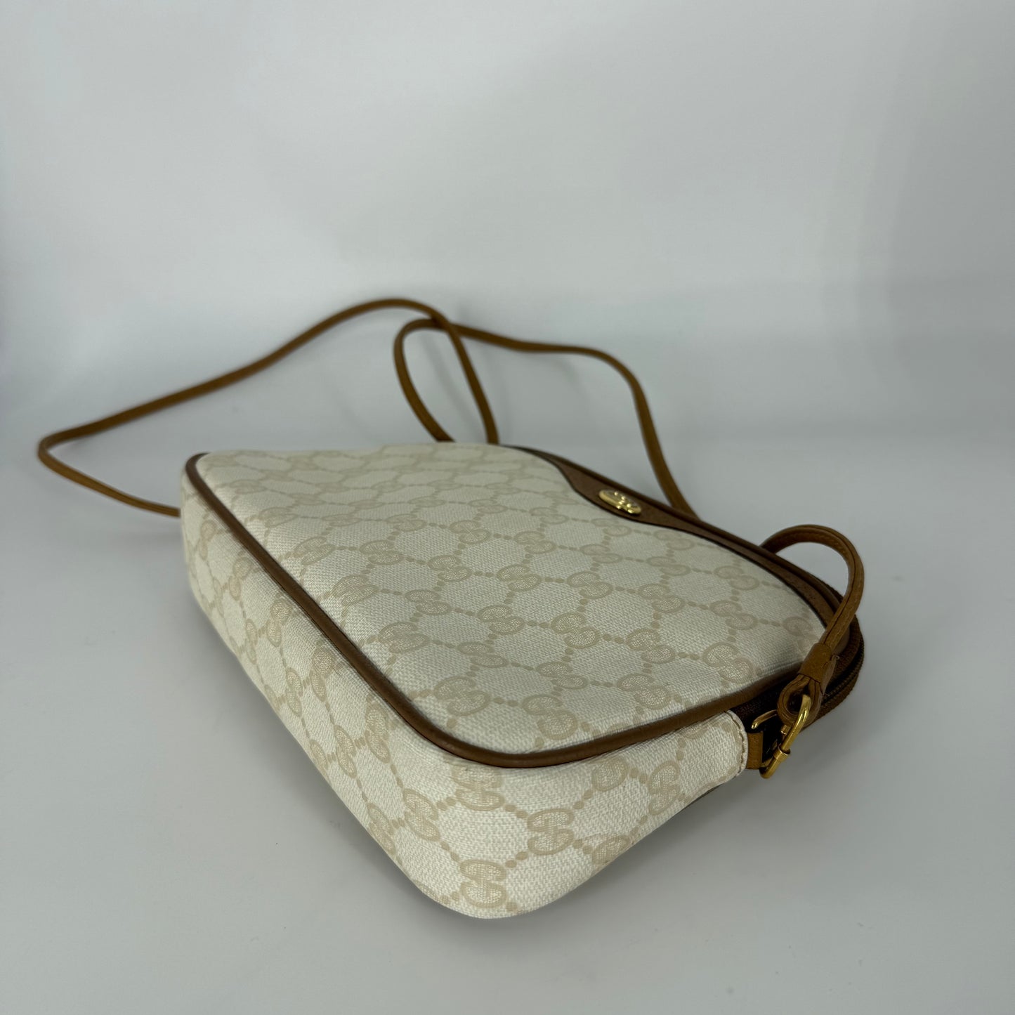 GUCCI GG Beige Canvas Crossbody Bag