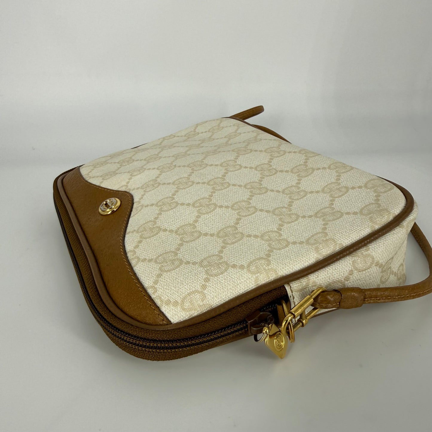 GUCCI GG Beige Canvas Crossbody Bag