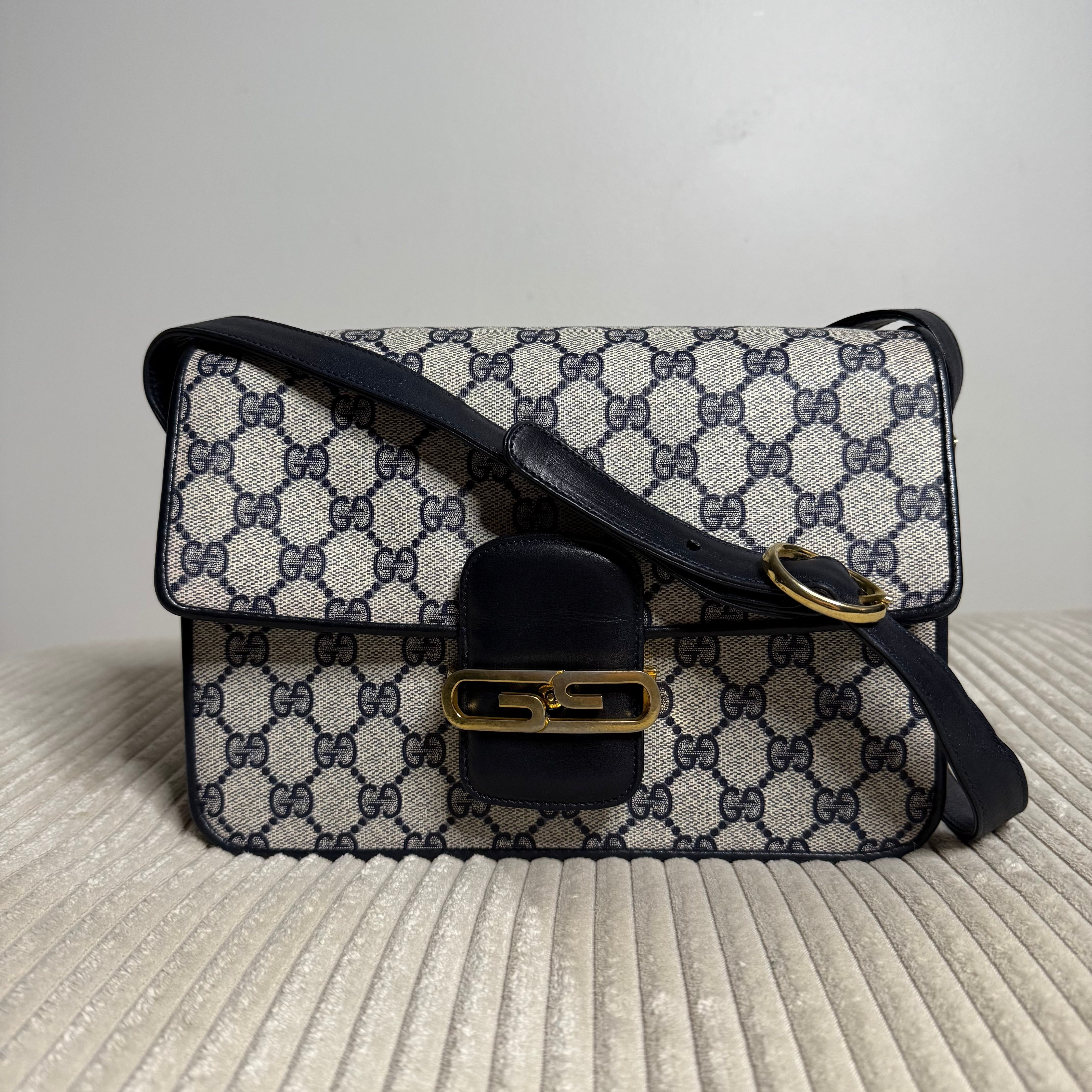Navy GG Web Crossbody