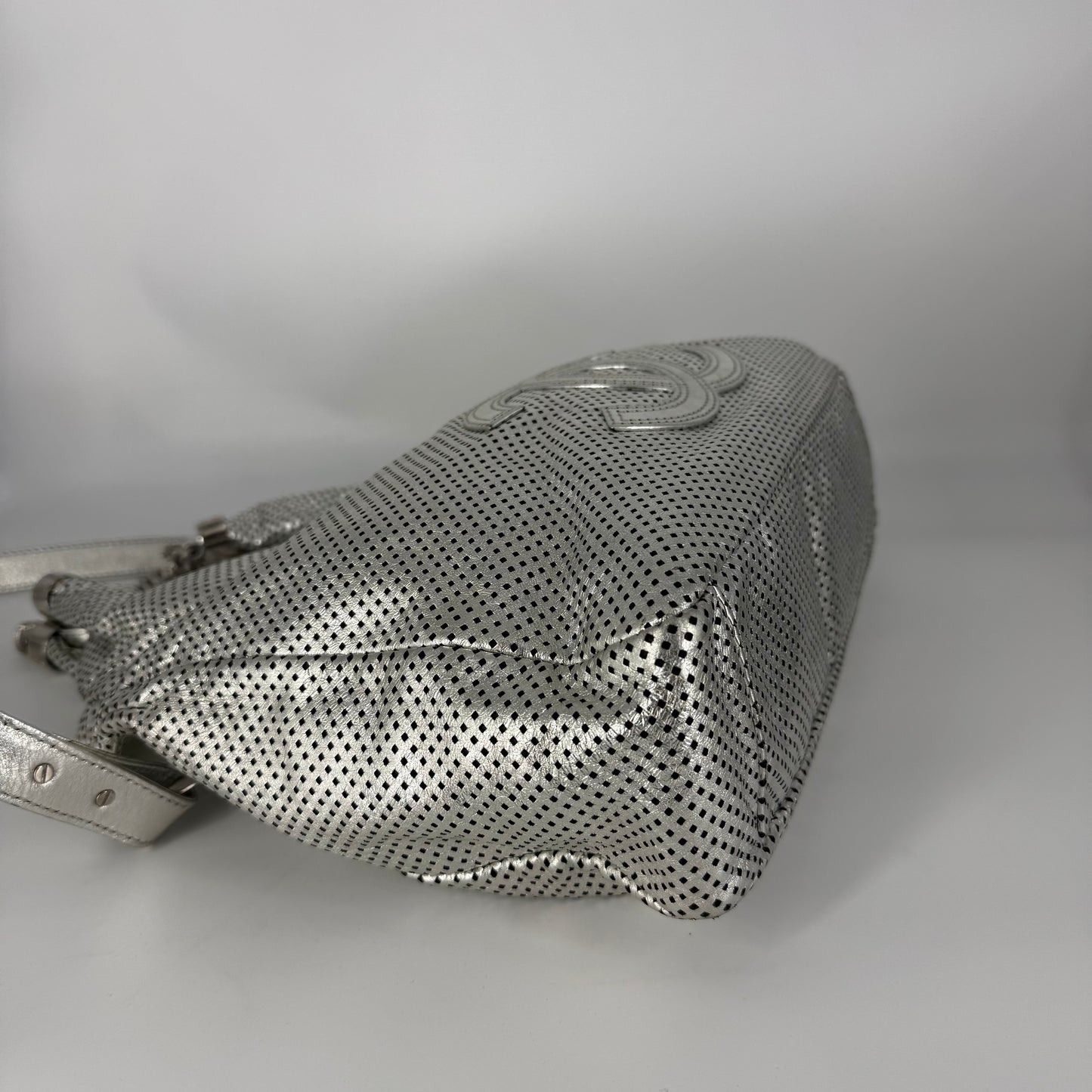 CHANEL Rodeo Drive Tote – Perforated Leather – Silver Hardware