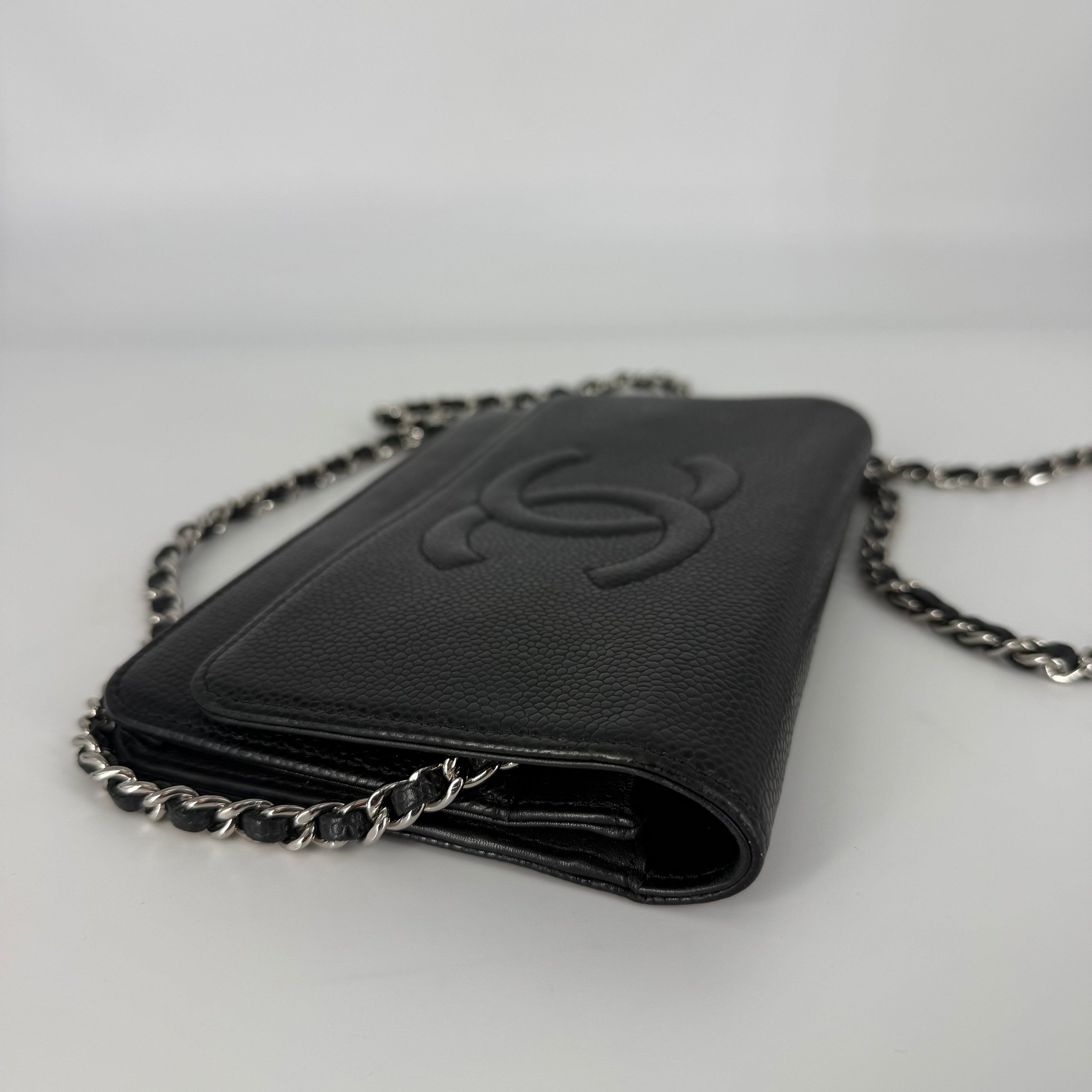 CHANEL Classic Wallet on Chain (WOC) Black Caviar Leather