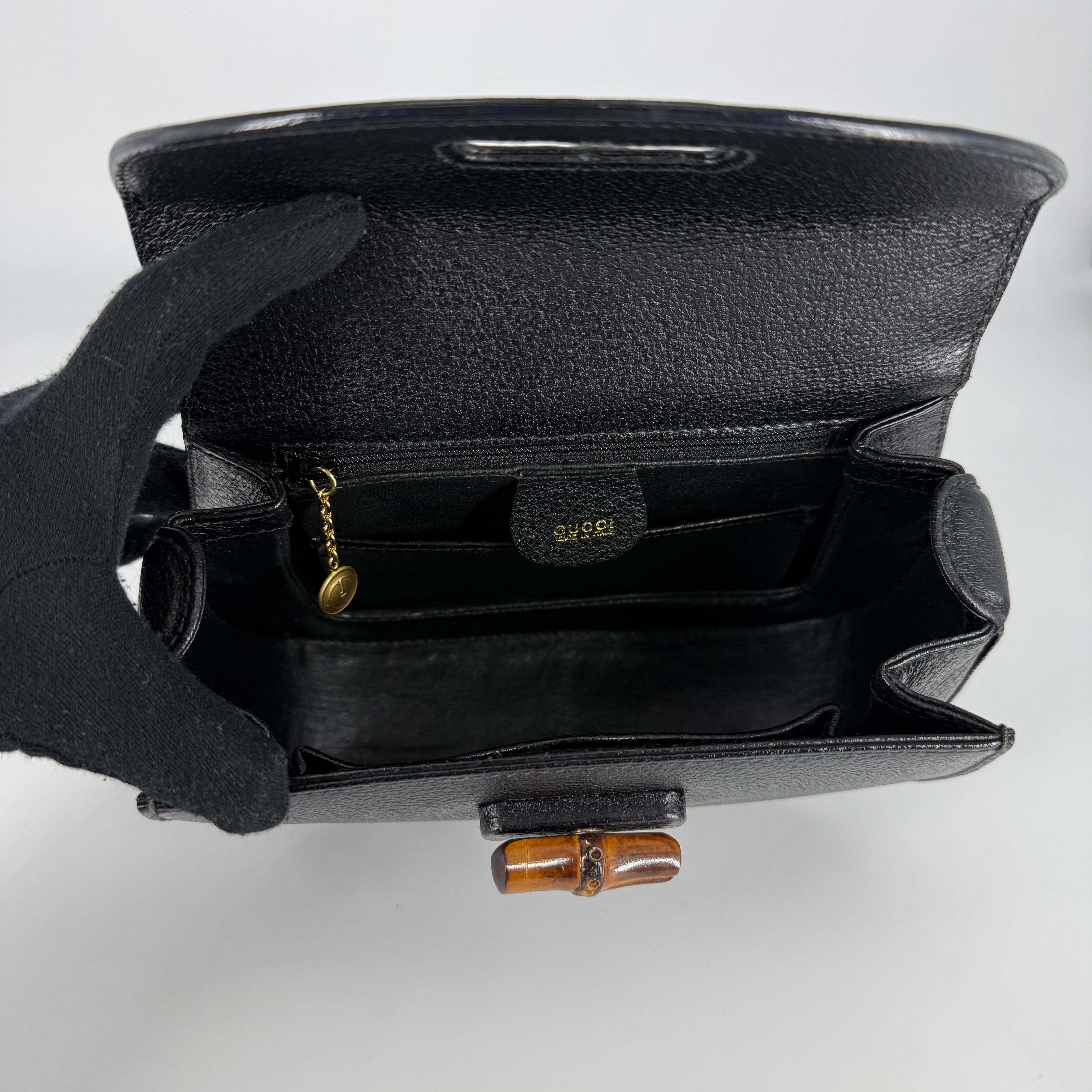 Bamboo Top Handle Bag – Black