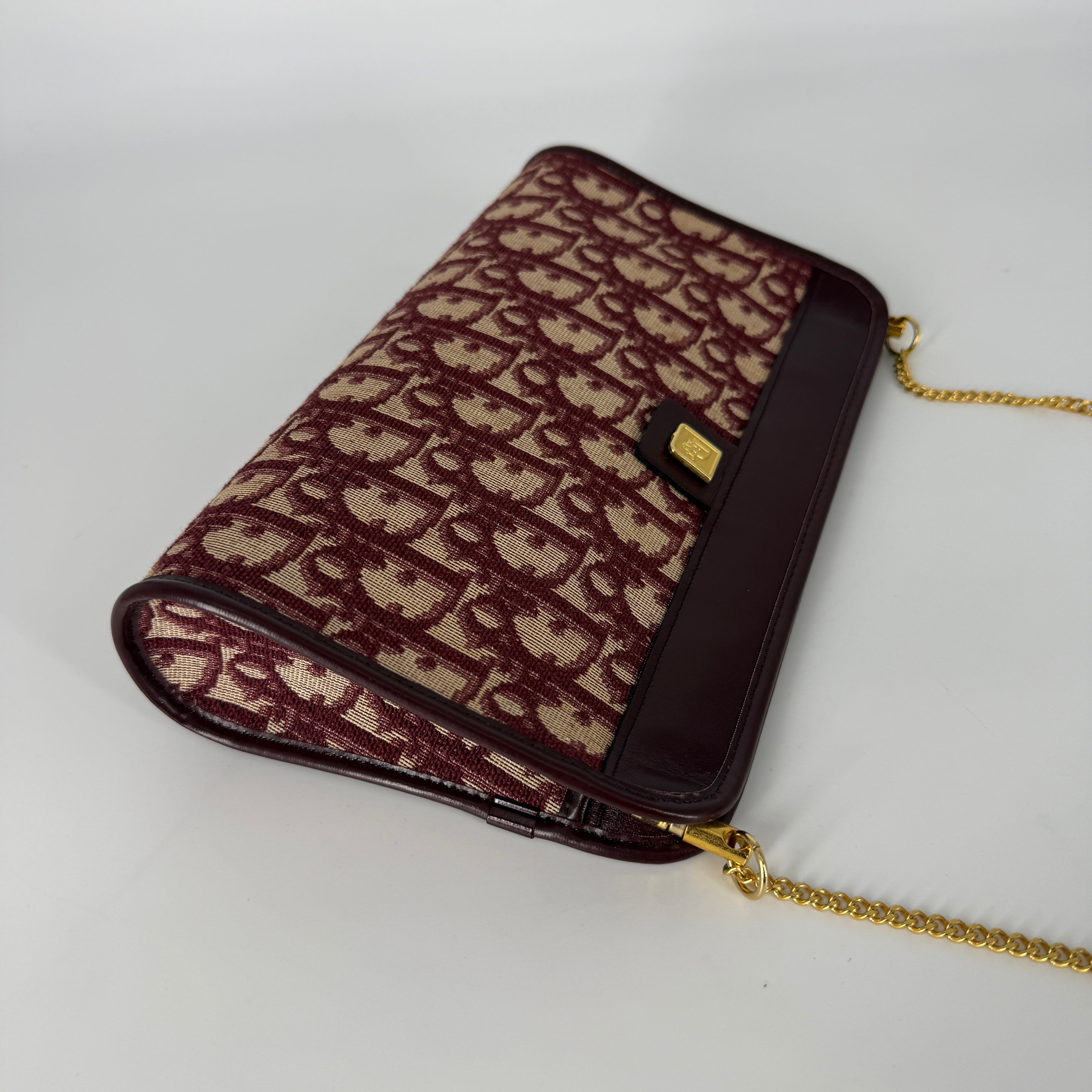 Vintage Chain Clutch — Oblique Canvas & Leather