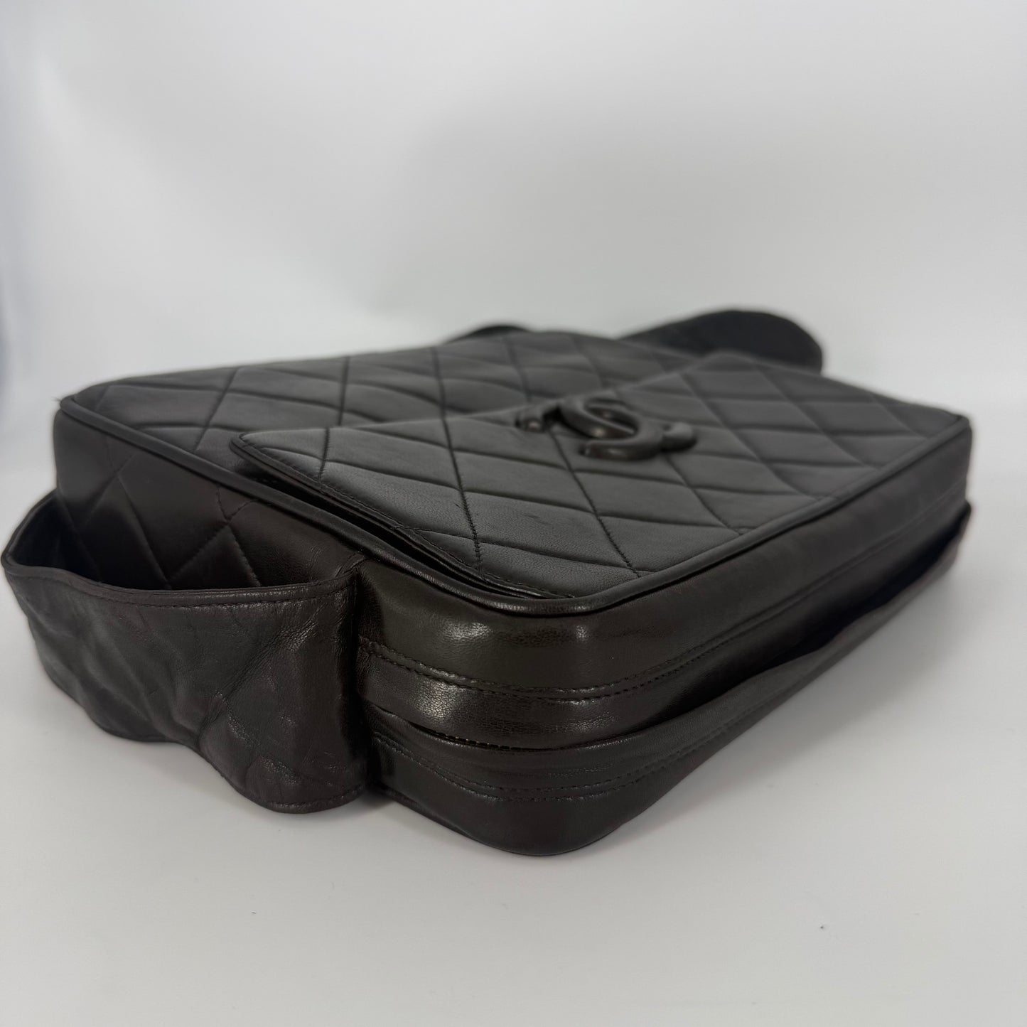 CHANEL Quilted Leather Crossbody Bag 24 Karat Gold