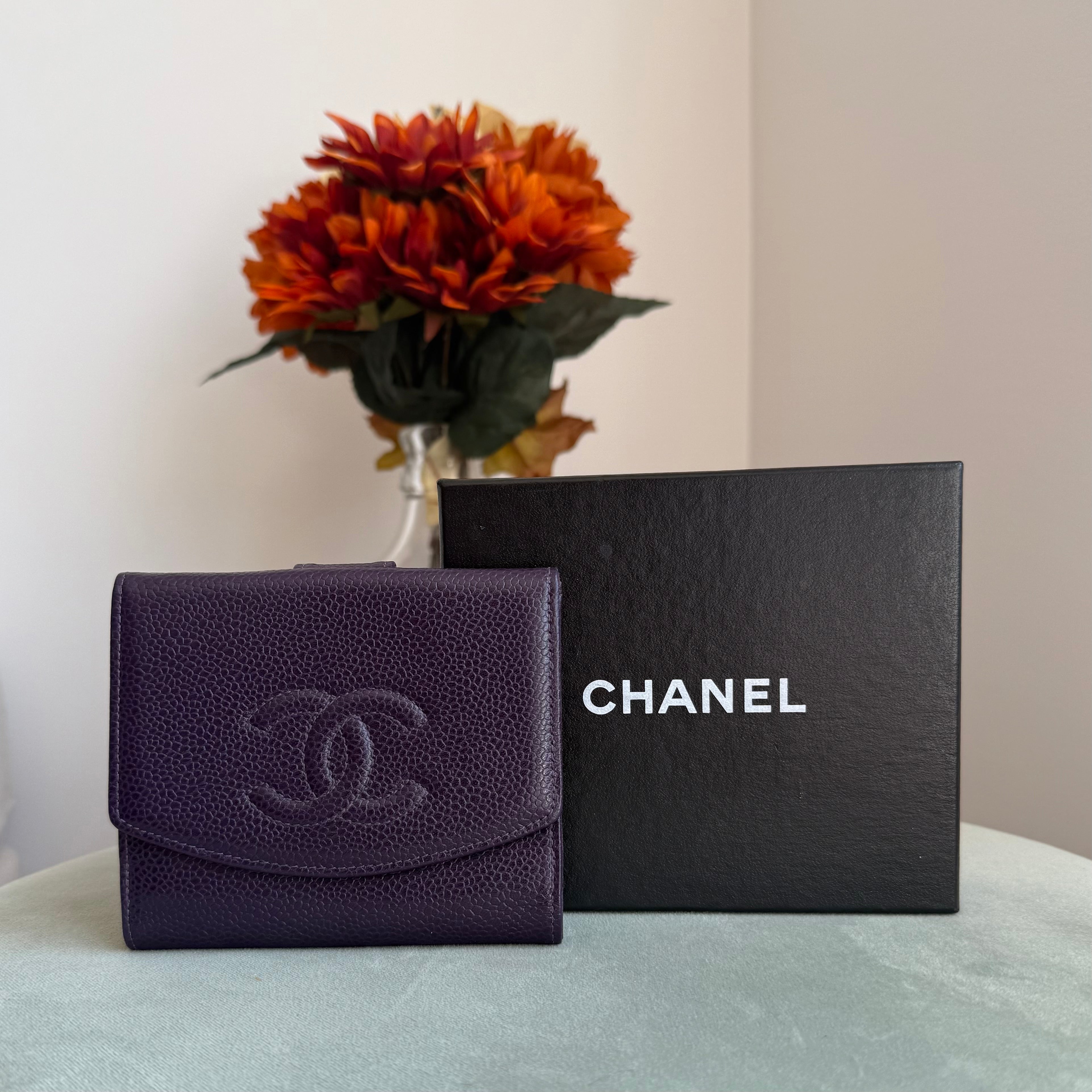 Caviar Leather Wallet – Rare Mauve