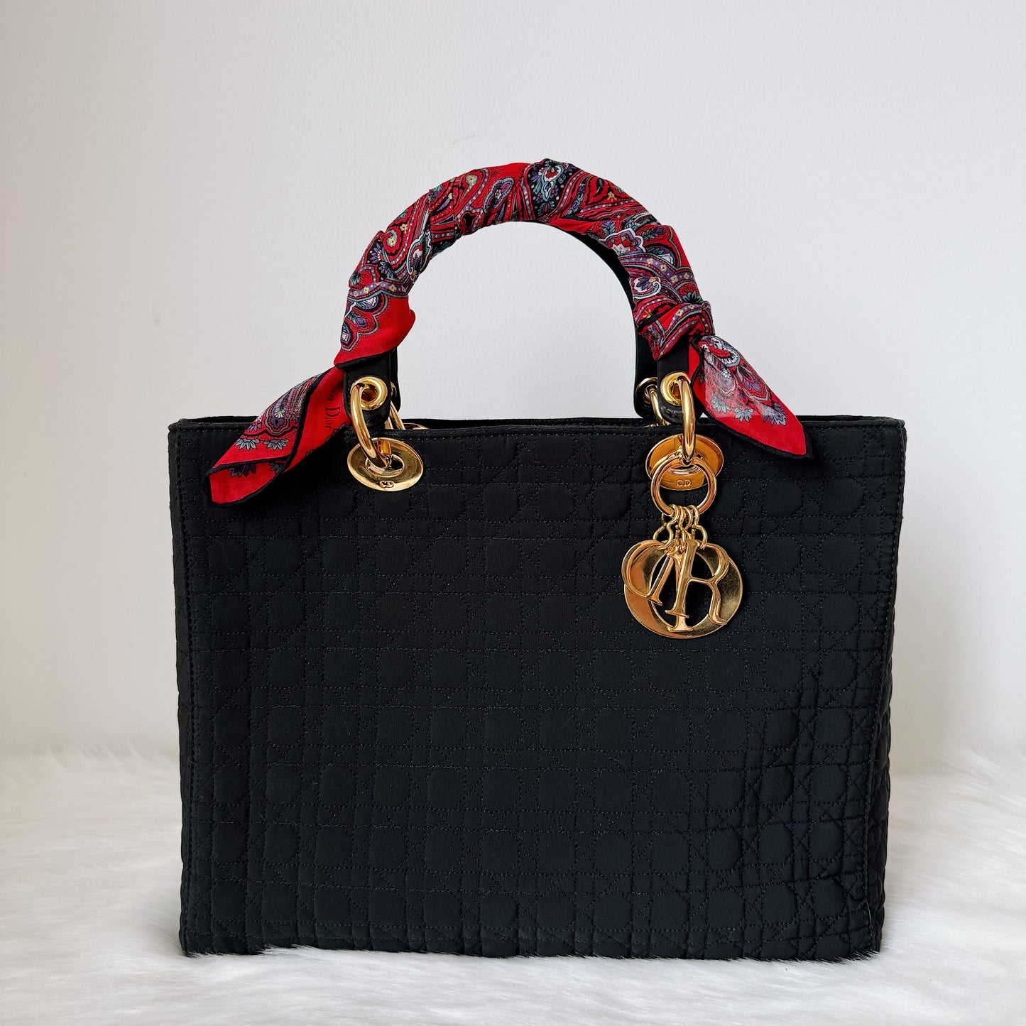 LADY DIOR Large – Black Nylon