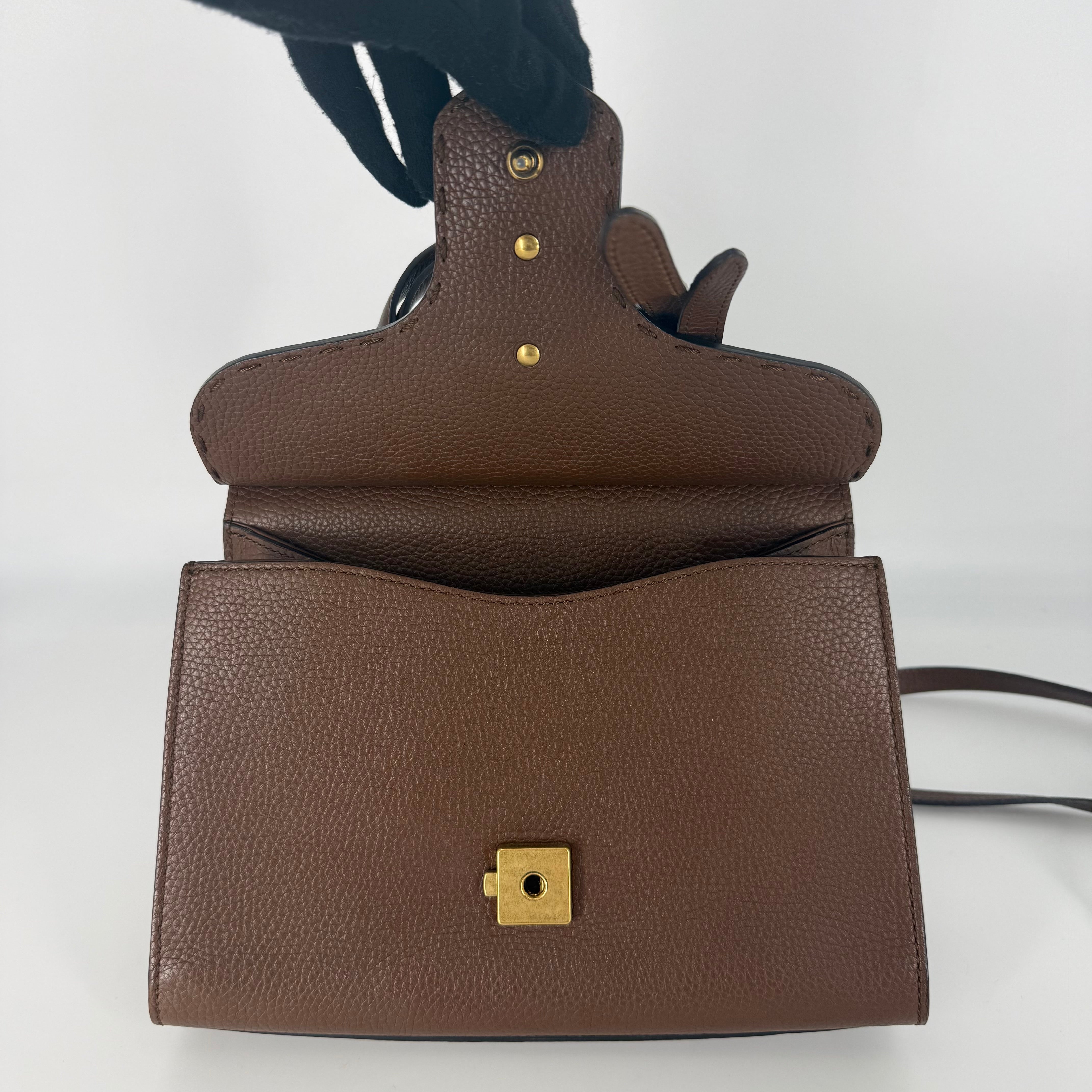 Marmont Leather Top handle Handbag – Brown