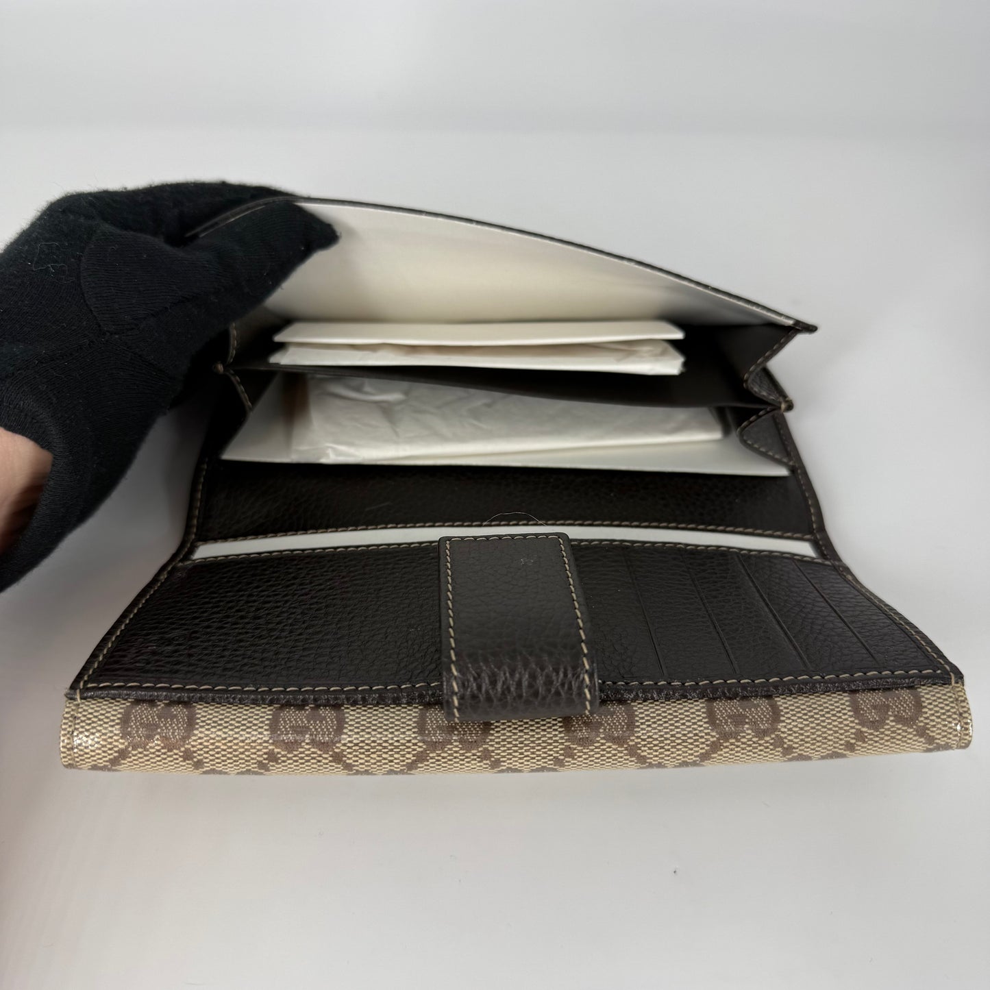GUCCI GG Canvas Continental Flap Wallet