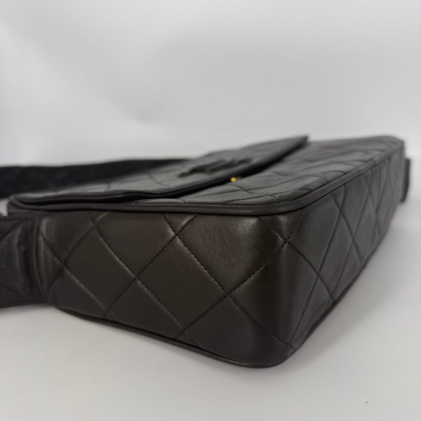 CHANEL Quilted Leather Crossbody Bag 24 Karat Gold