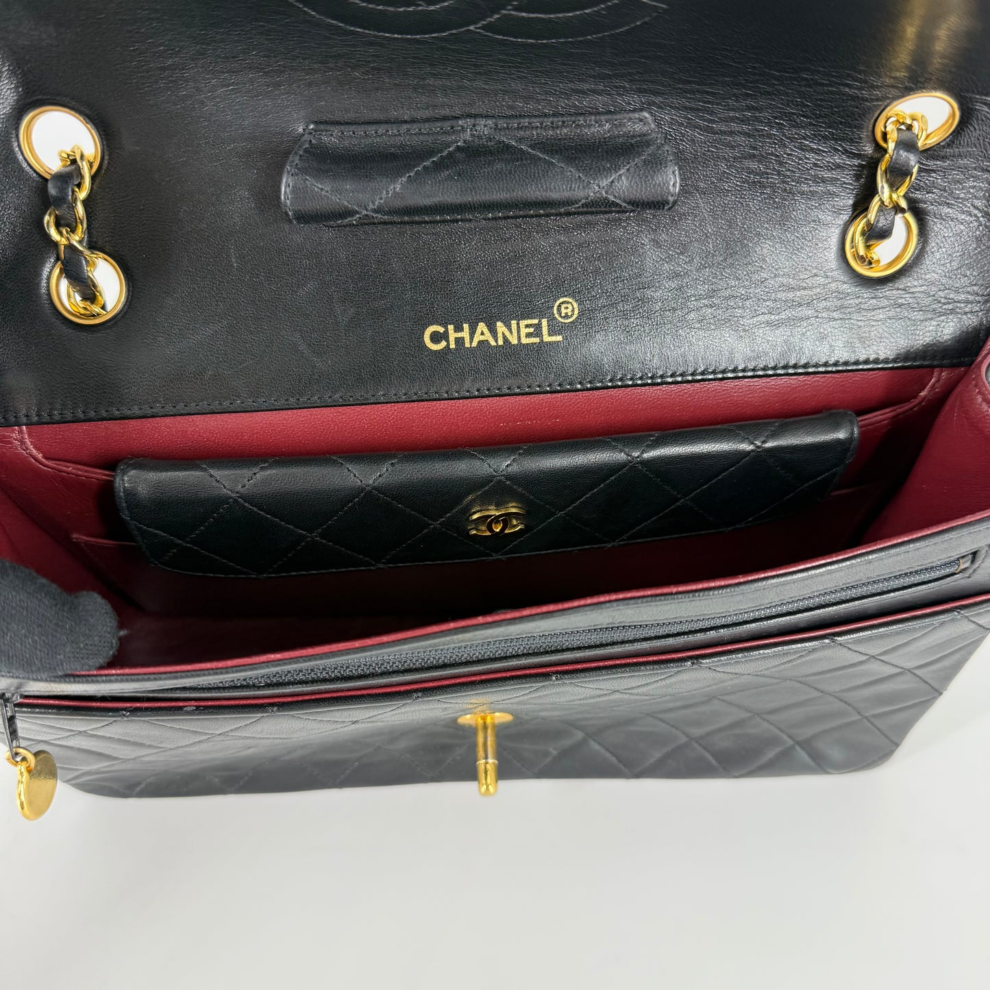 Chanel Vintage Single Flap Shoulder Bag 24k Gold