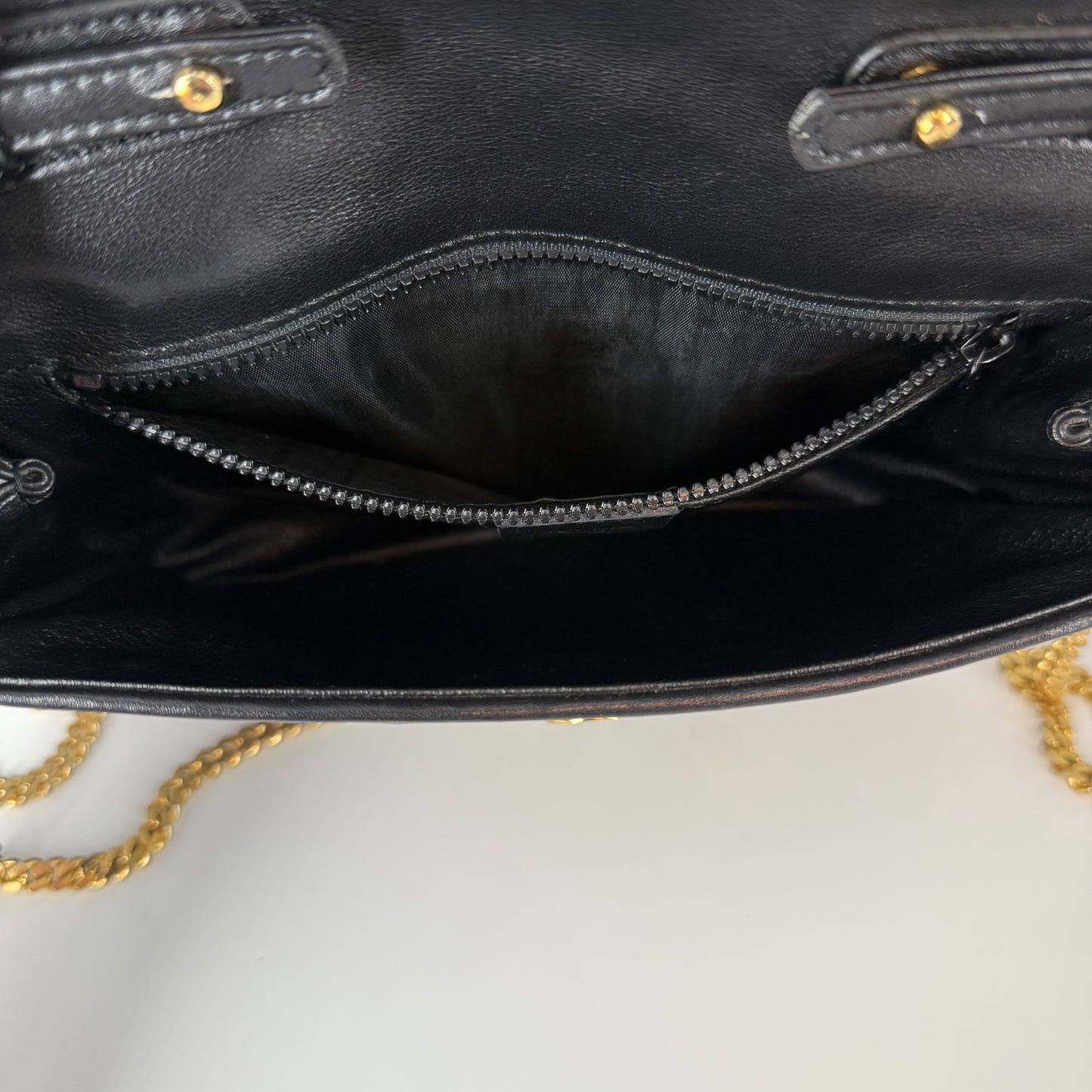 CELINE Leather Chain Shoulder Bag