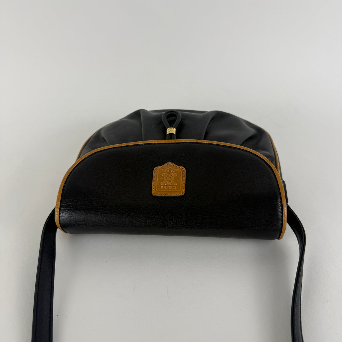 Vintage — Black Leather — Gold-Tone Hardware