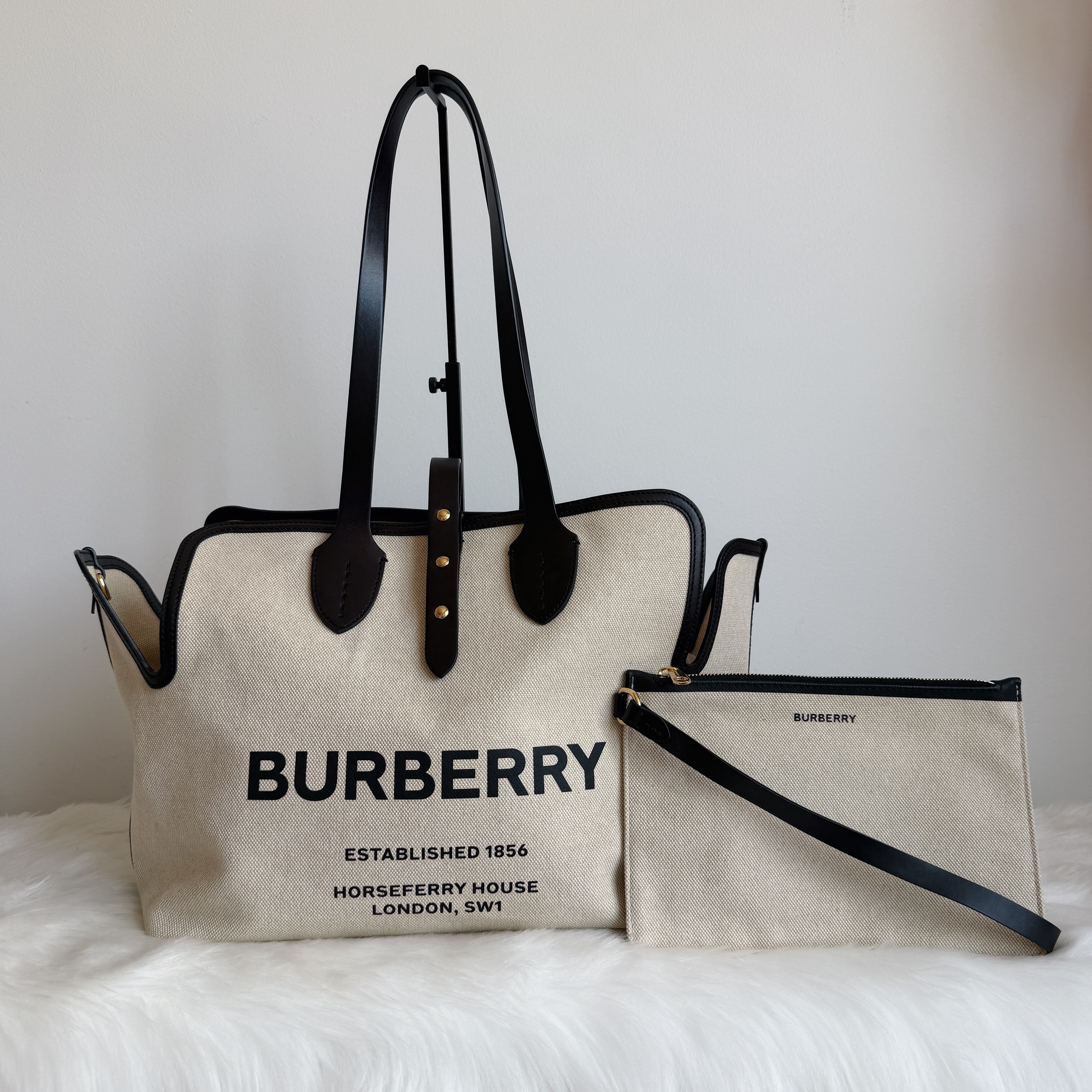 Canvas Tote Bag with Interior Pouch