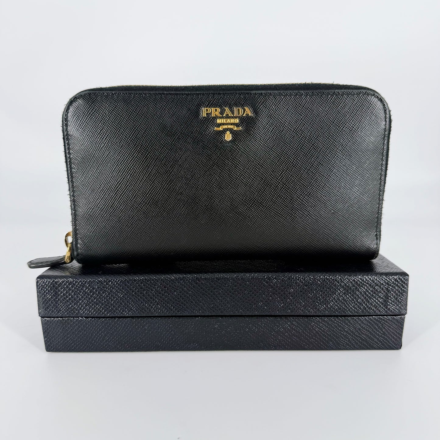PRADA Saffiano Leather Long Wallet