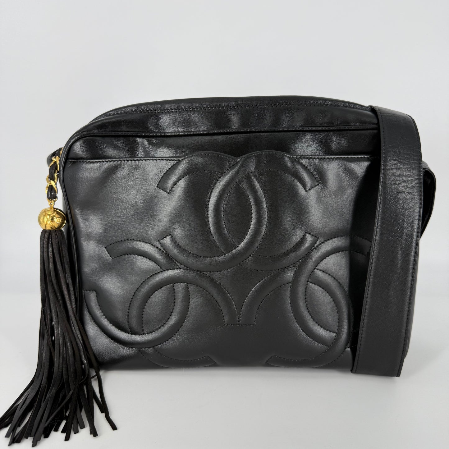 CHANEL Vintage Triple CC 24-Karat Gold Camera Bag