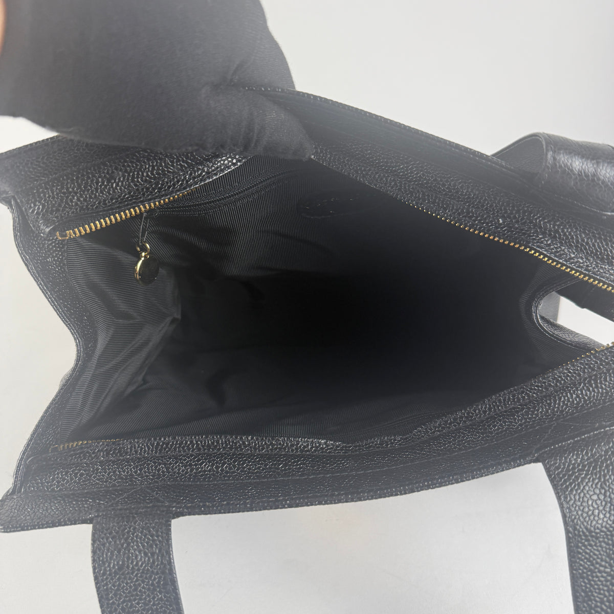Vintage Tote — Black Caviar Leather — 24K Gold Hardware