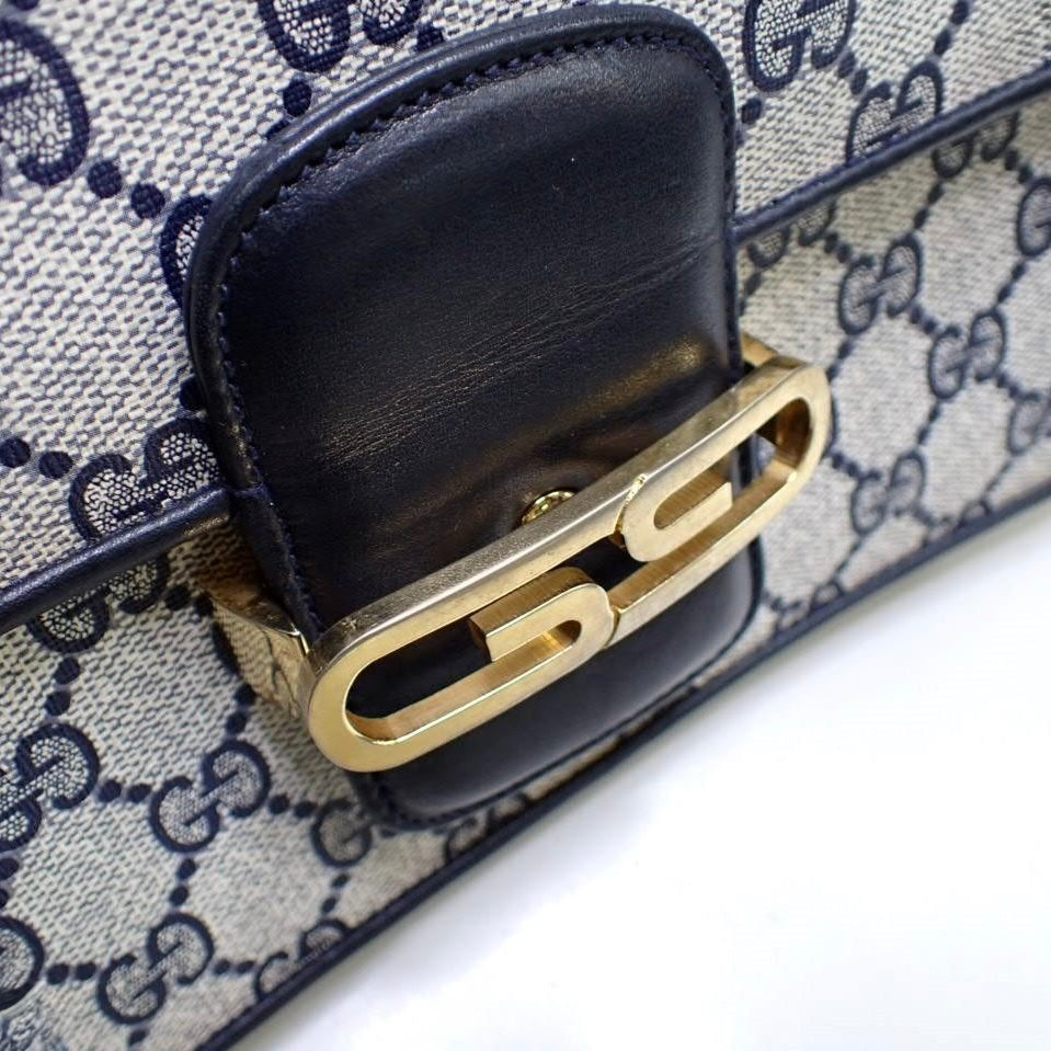 Navy GG Web Crossbody