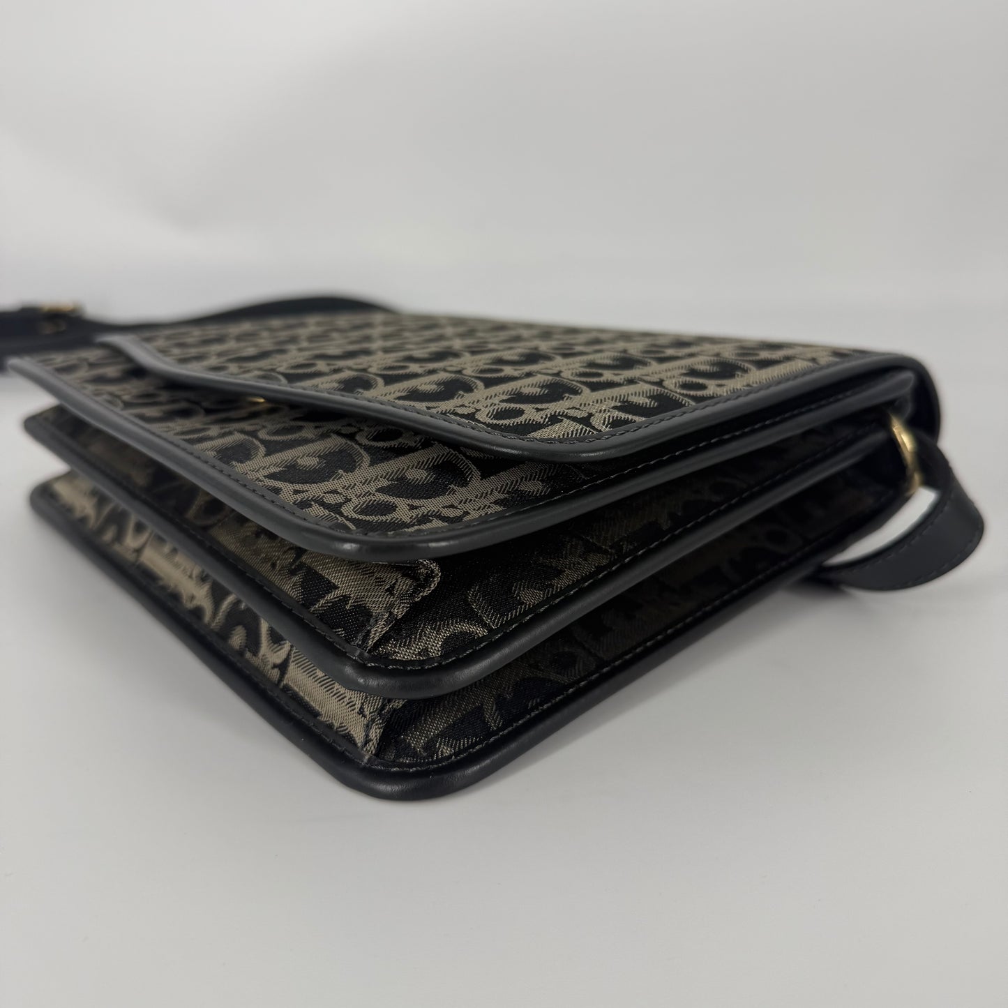 CHRISTIAN DIOR Oblique Canvas Flap Crossbody Bag