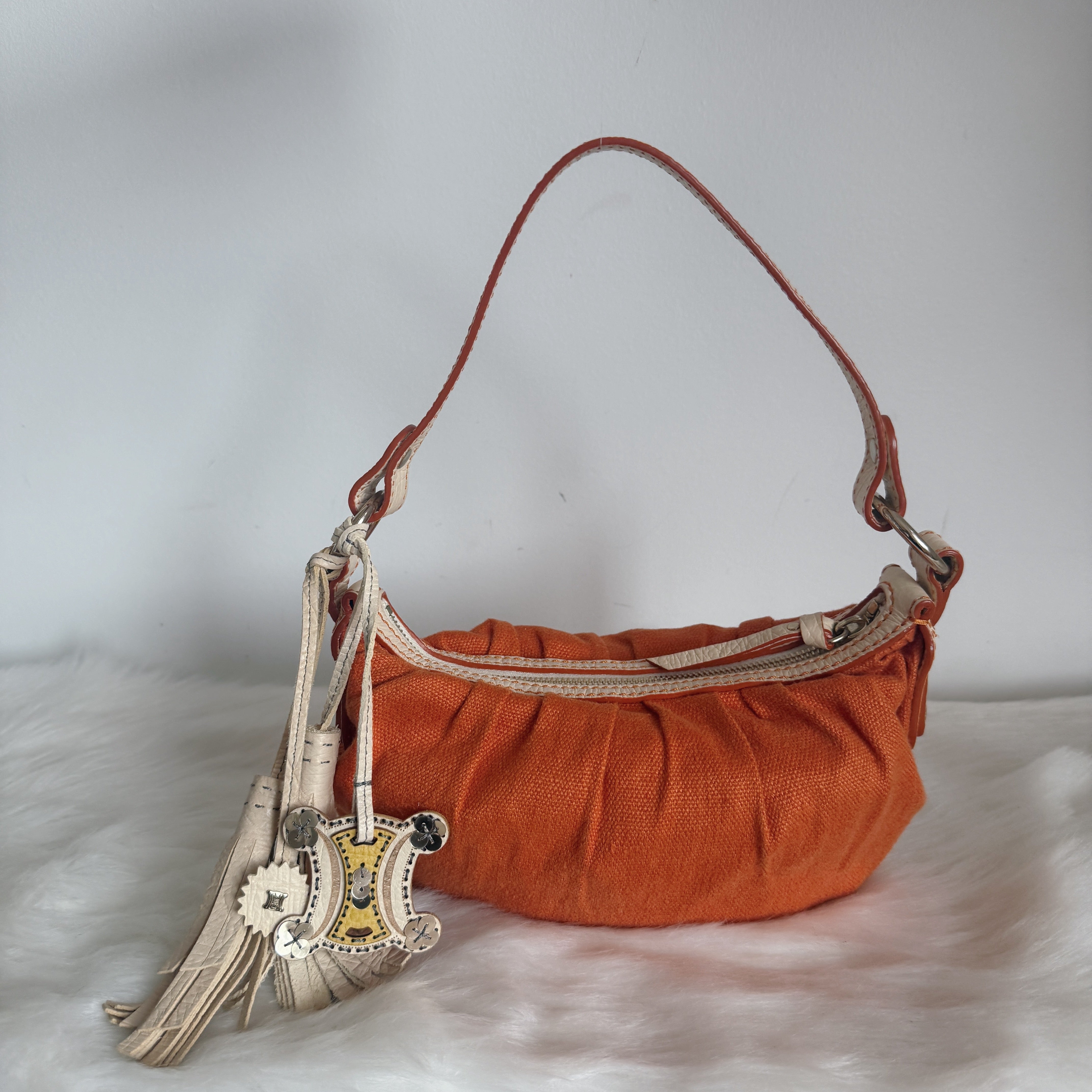 Y2K Orange Canvas Hobo