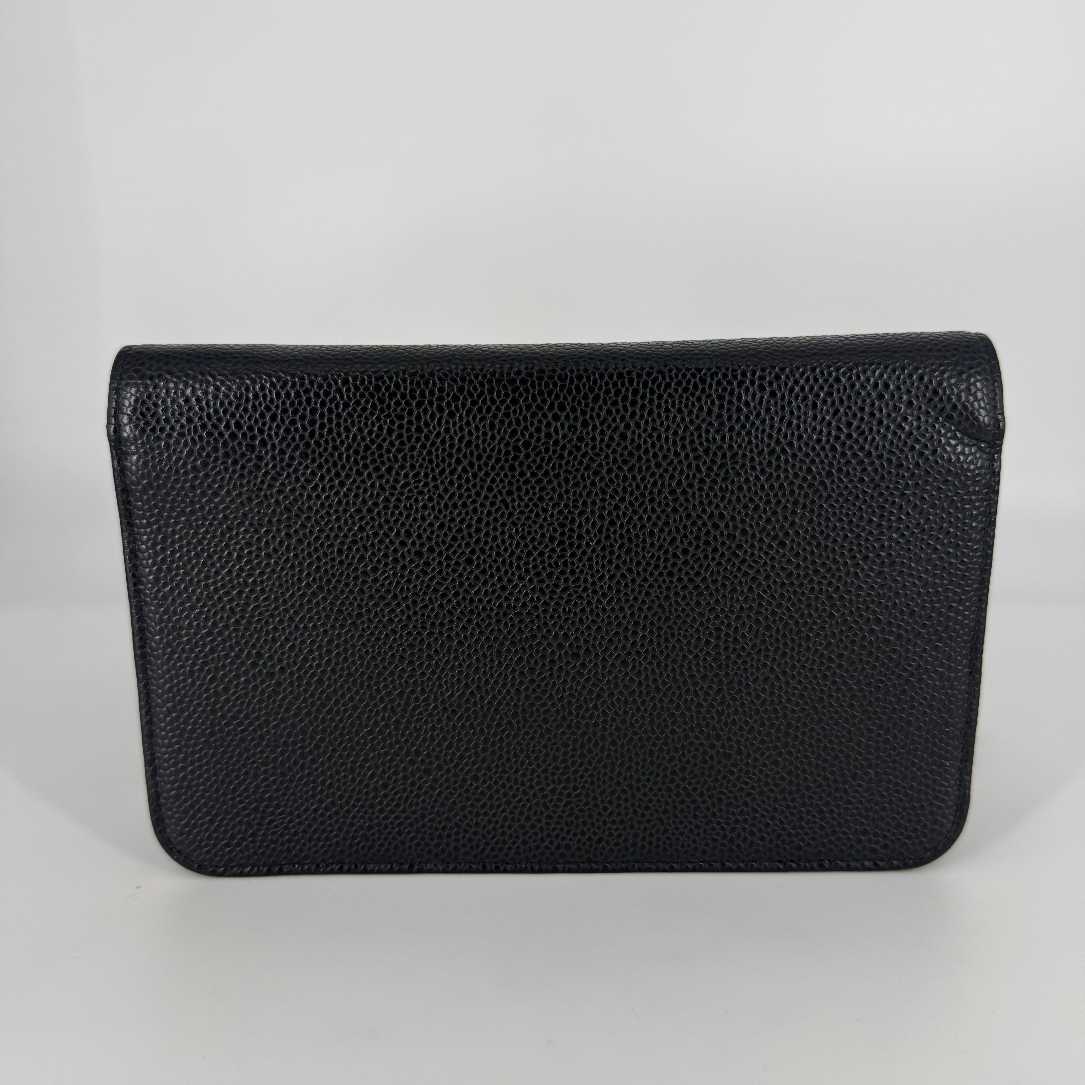 CHANEL Classic Wallet on Chain (WOC) Black Caviar Leather