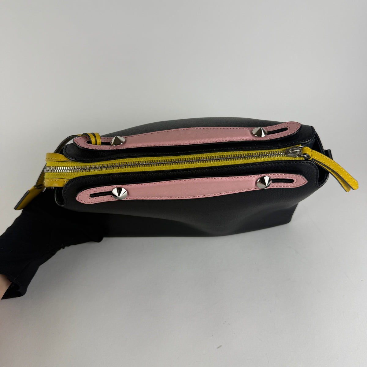 By The Way — Black Leather with Multicolor Details — Silver-Tone Hardware