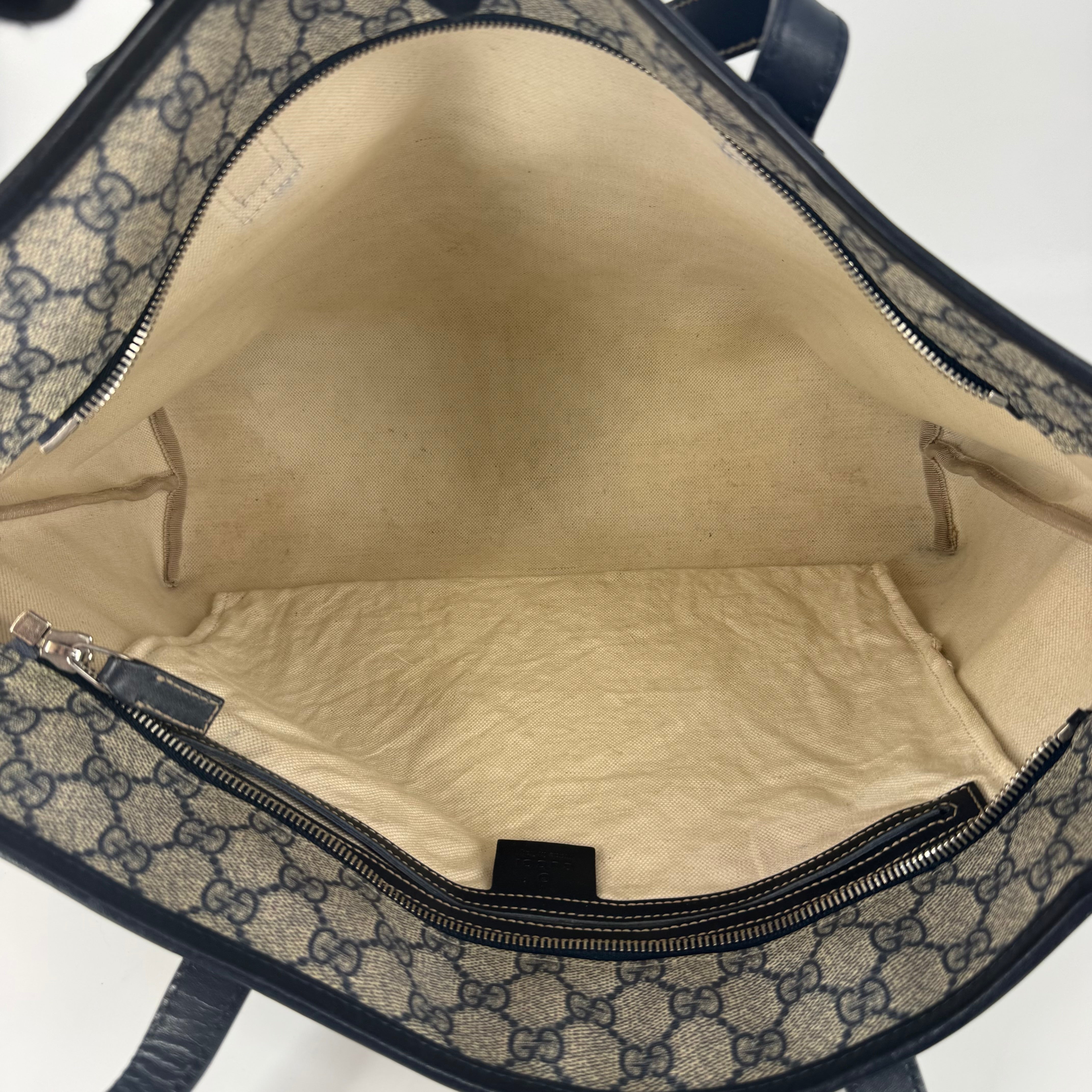 GG Canvas Navy Tote Bag
