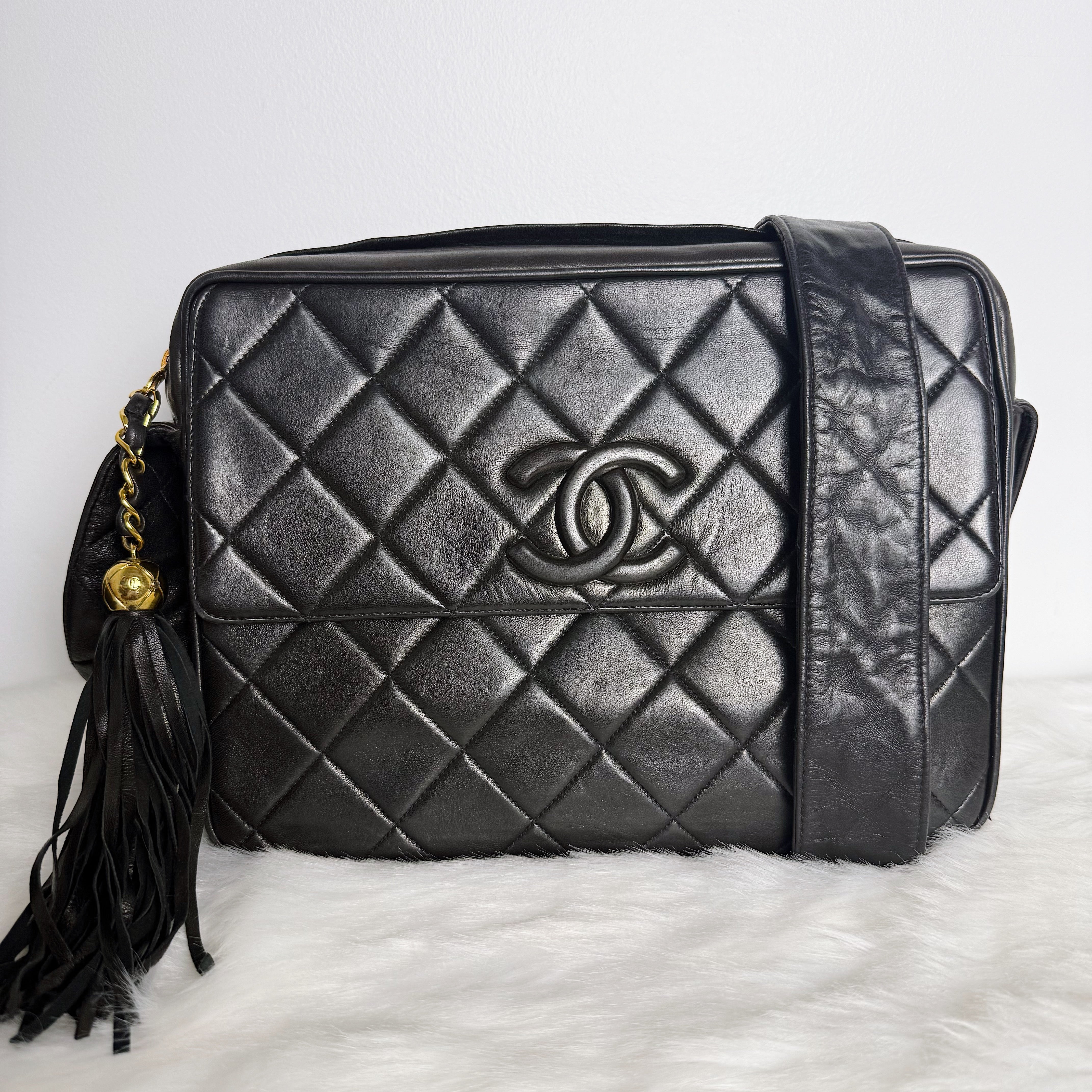 Quilted Leather Crossbody Bag 24 Karat Gold