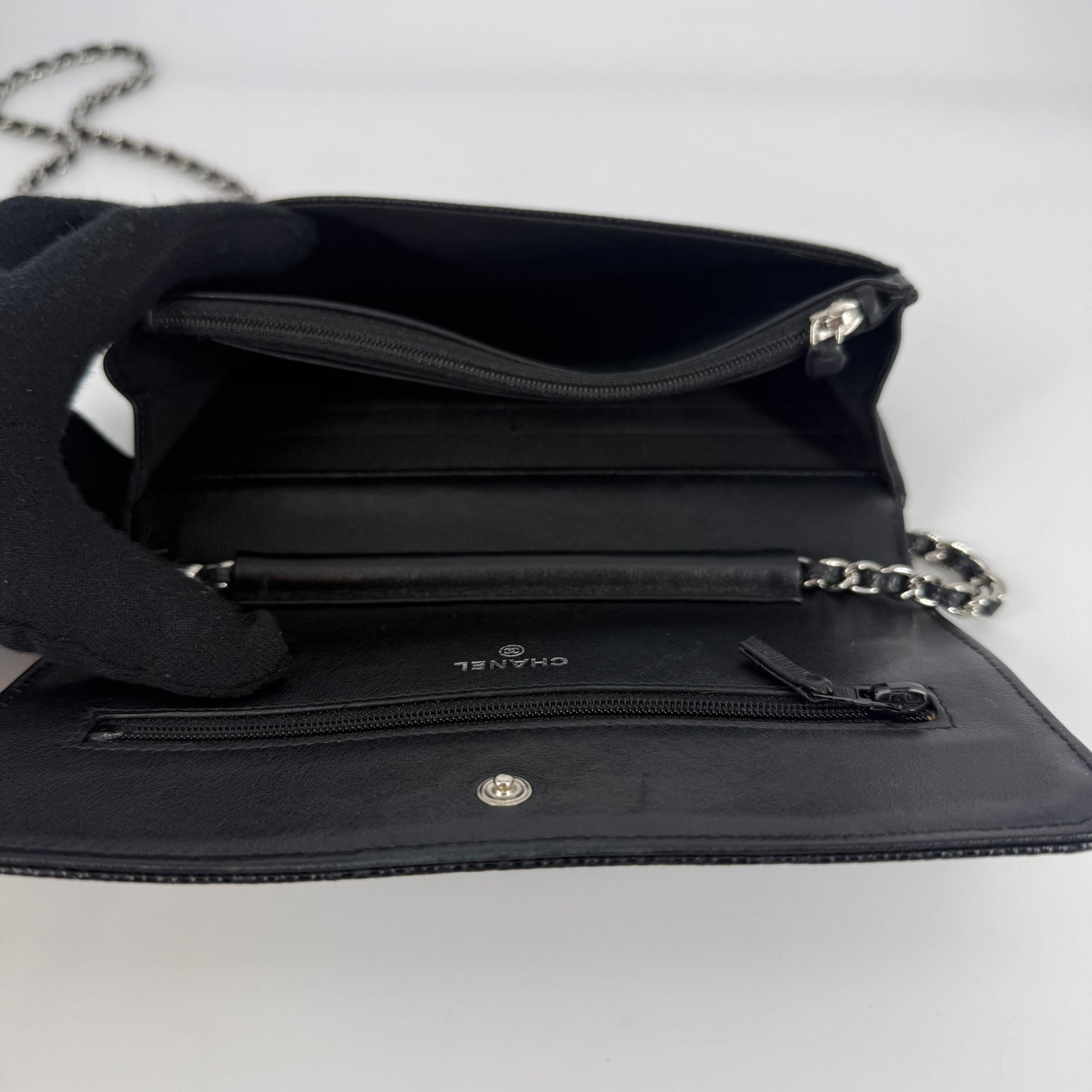 CHANEL Classic Wallet on Chain (WOC) Black Caviar Leather