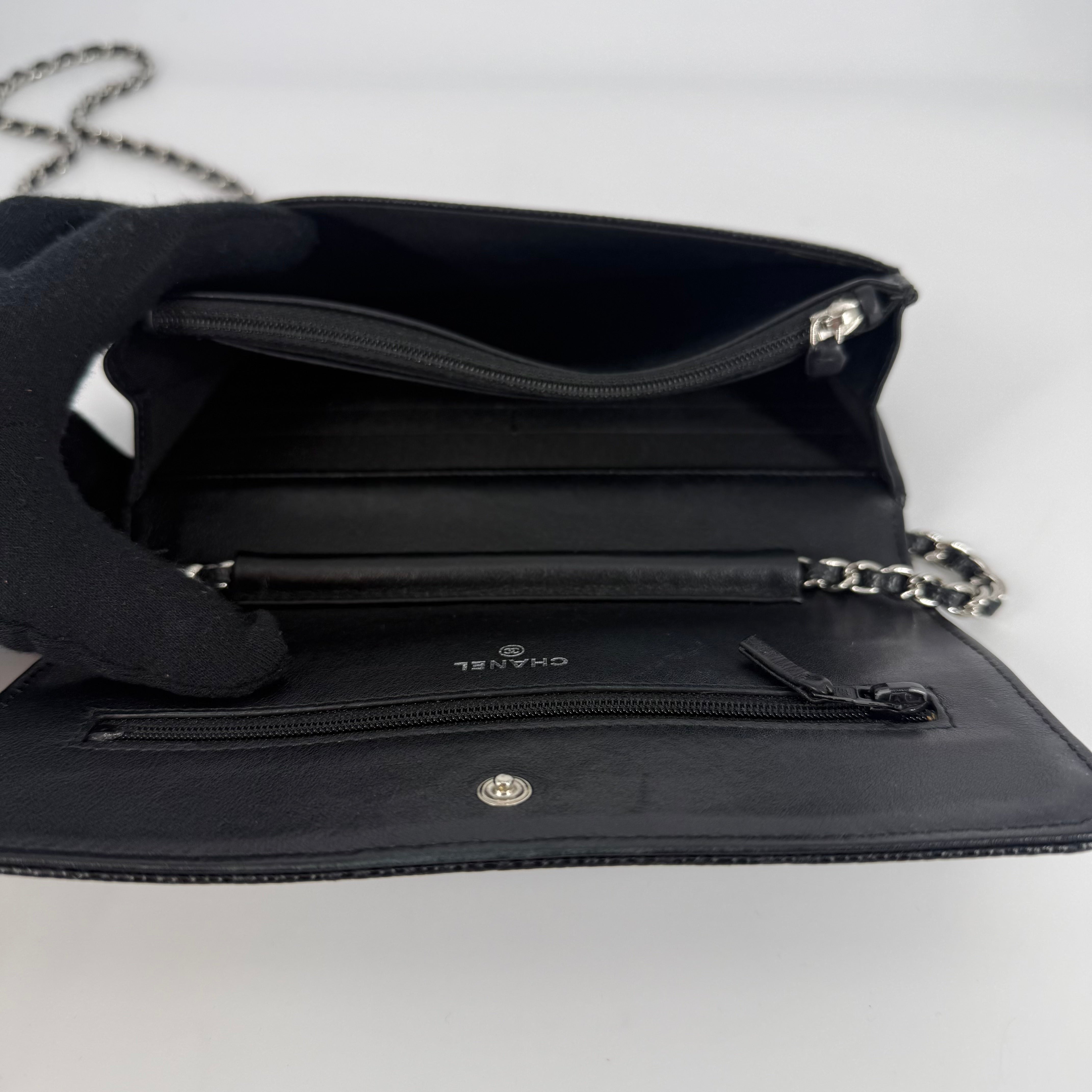 CHANEL Classic Wallet on Chain (WOC) Black Caviar Leather