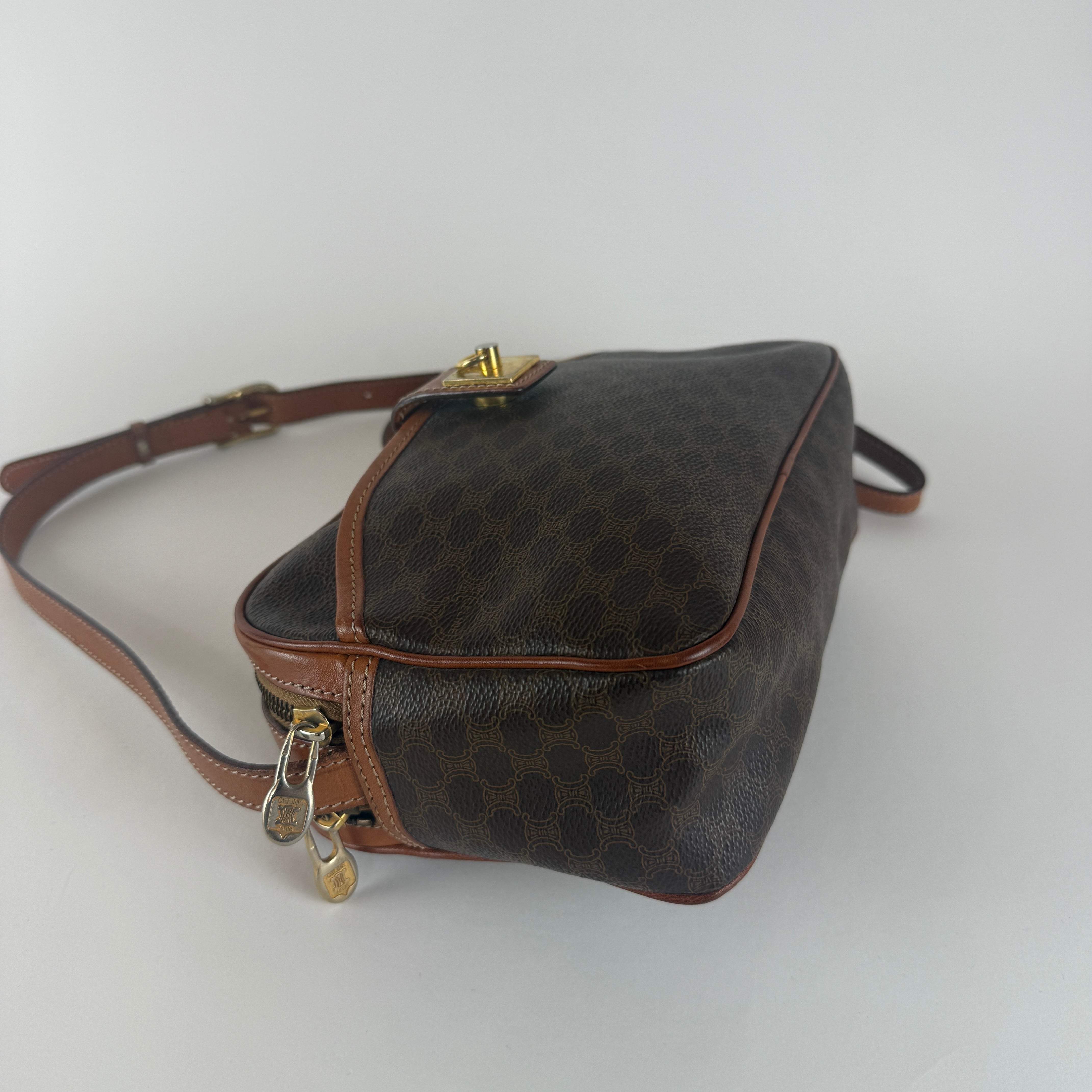 Vintage Macadam Crossbody Bag — Brown Canvas
