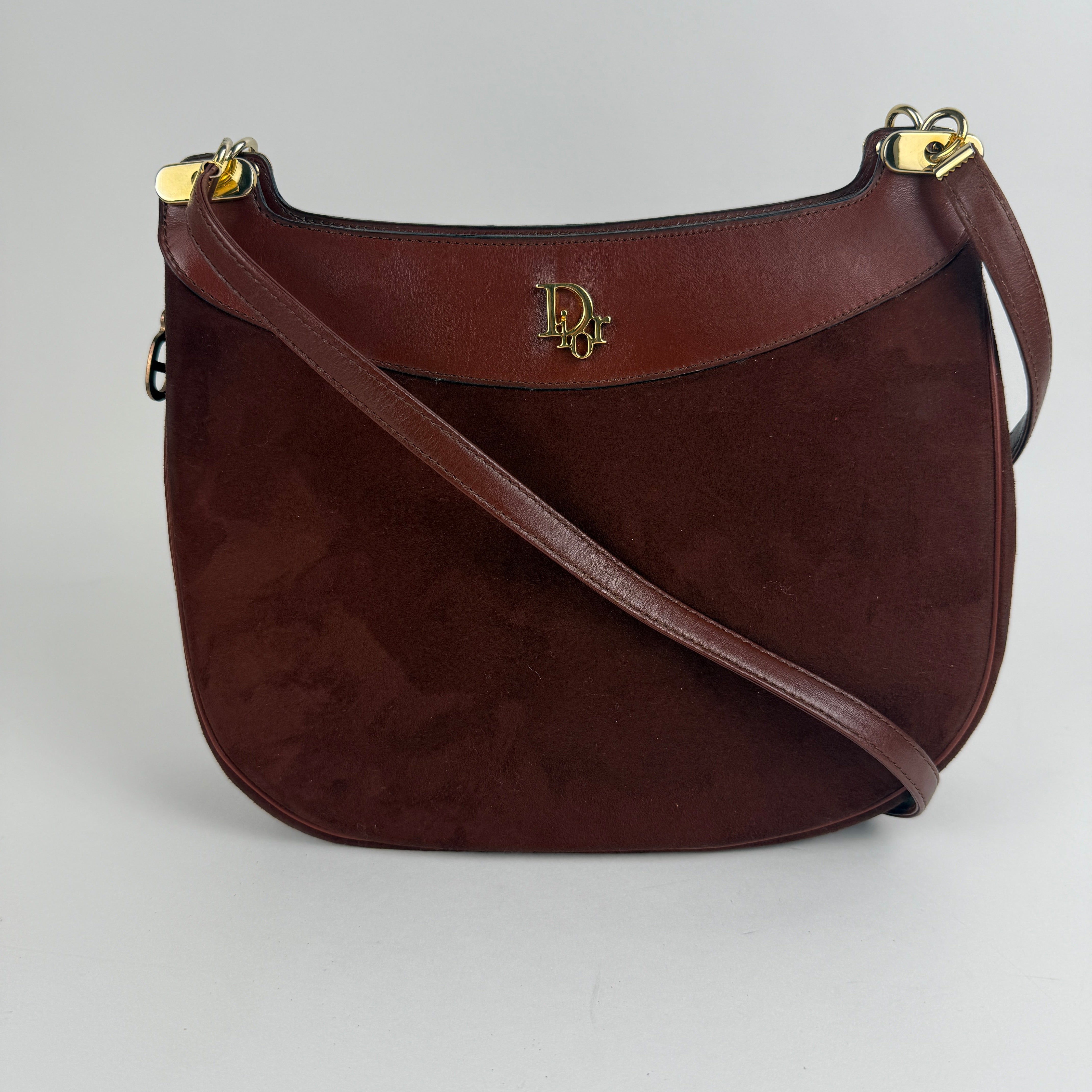 Vintage Suede Hobo Shoulder Bag