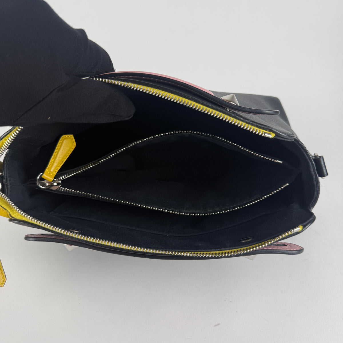 By The Way — Black Leather with Multicolor Details — Silver-Tone Hardware